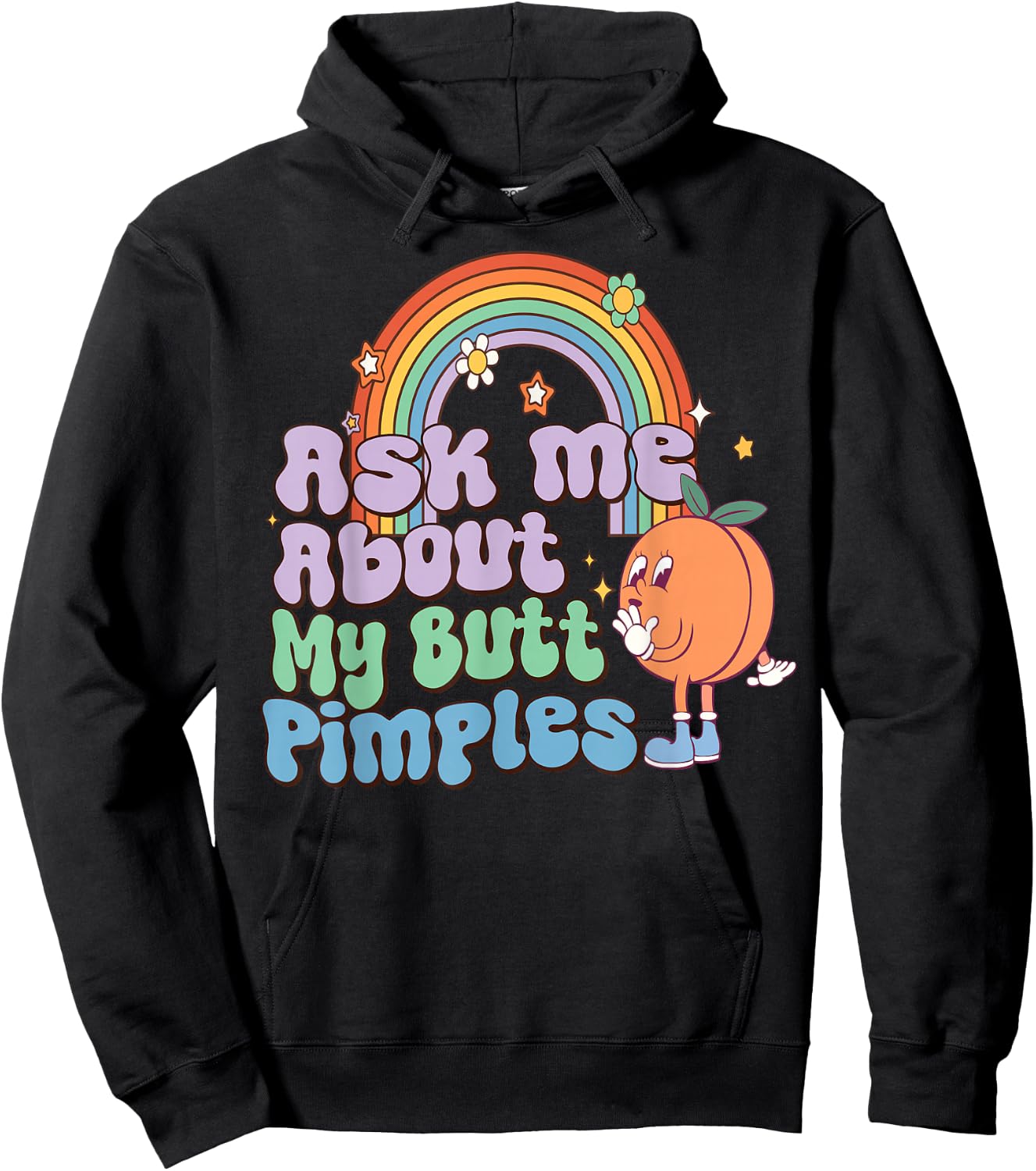 Ask Me About My Butt Pimples adult vulgar Inappropriate Hoodie - Hoodie | Black