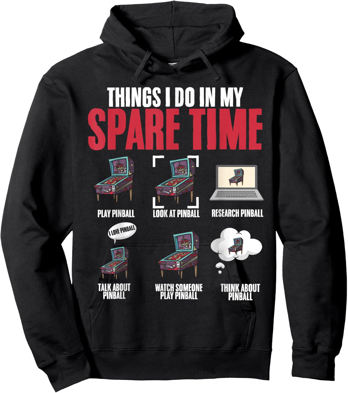 Funny Retro Pinball Arcade Machine Game Pinball Wizard Lover Hoodie - Hoodie | Black