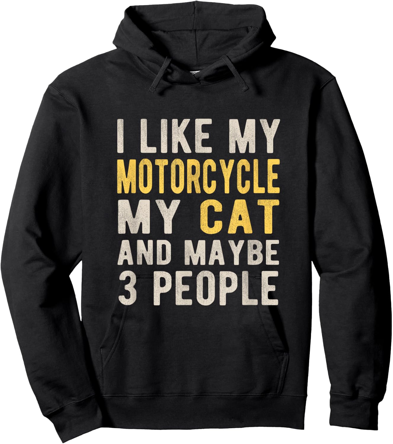I like my motorcycle my cat and maybe 3 people Bikers Funny Hoodie - Hoodie | Black