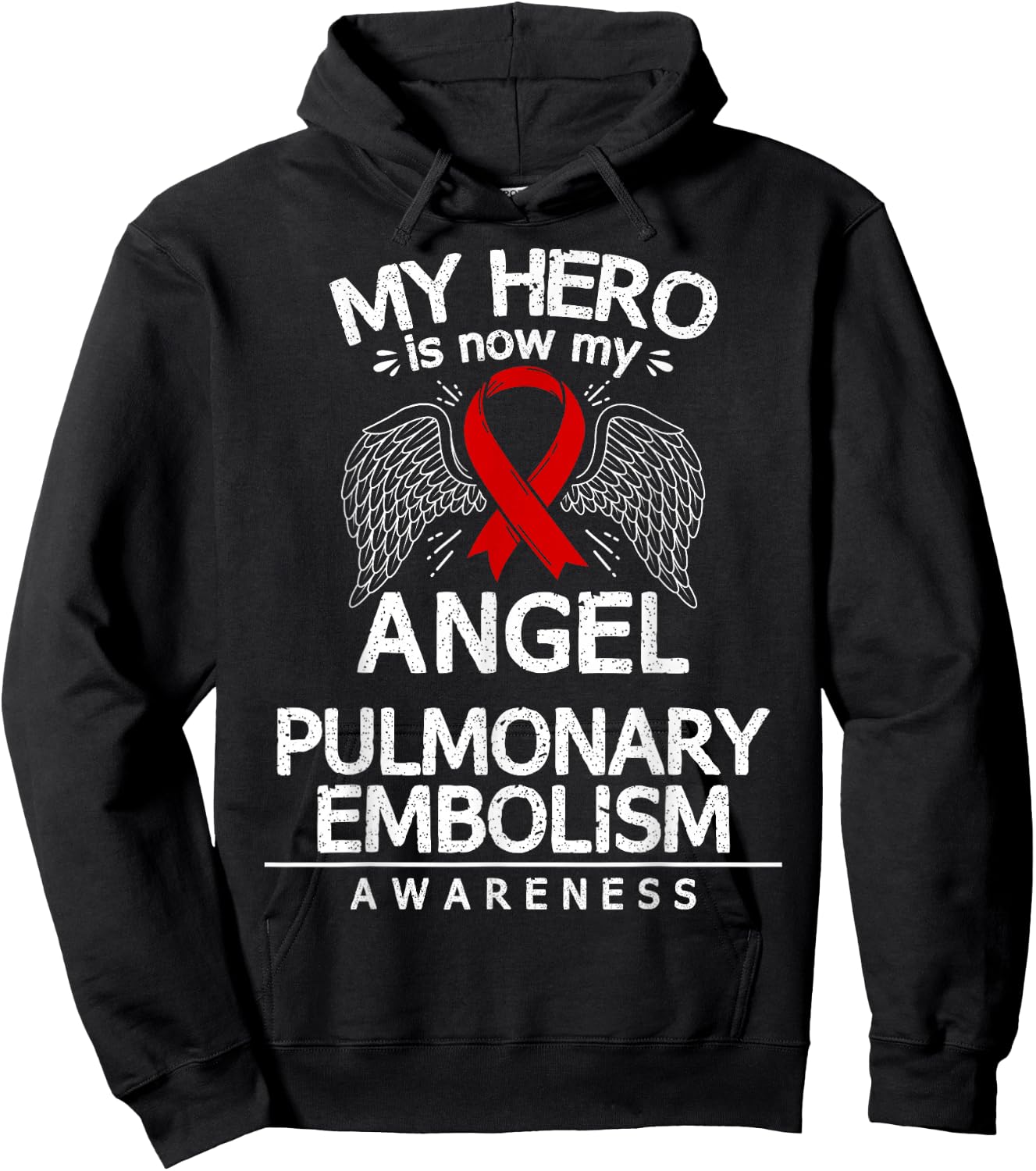 Pulmonary Embolism Survivor PE Awareness Ribbon Hoodie - Hoodie | Black