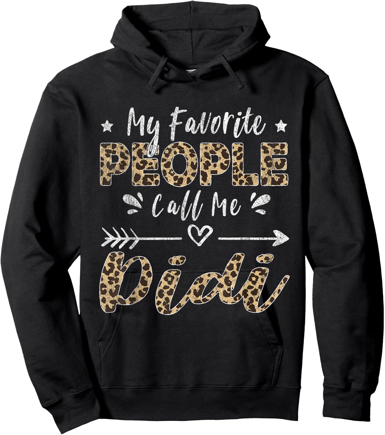 My Favorite People Call Me Didi Leopard Hoodie - Hoodie | Black