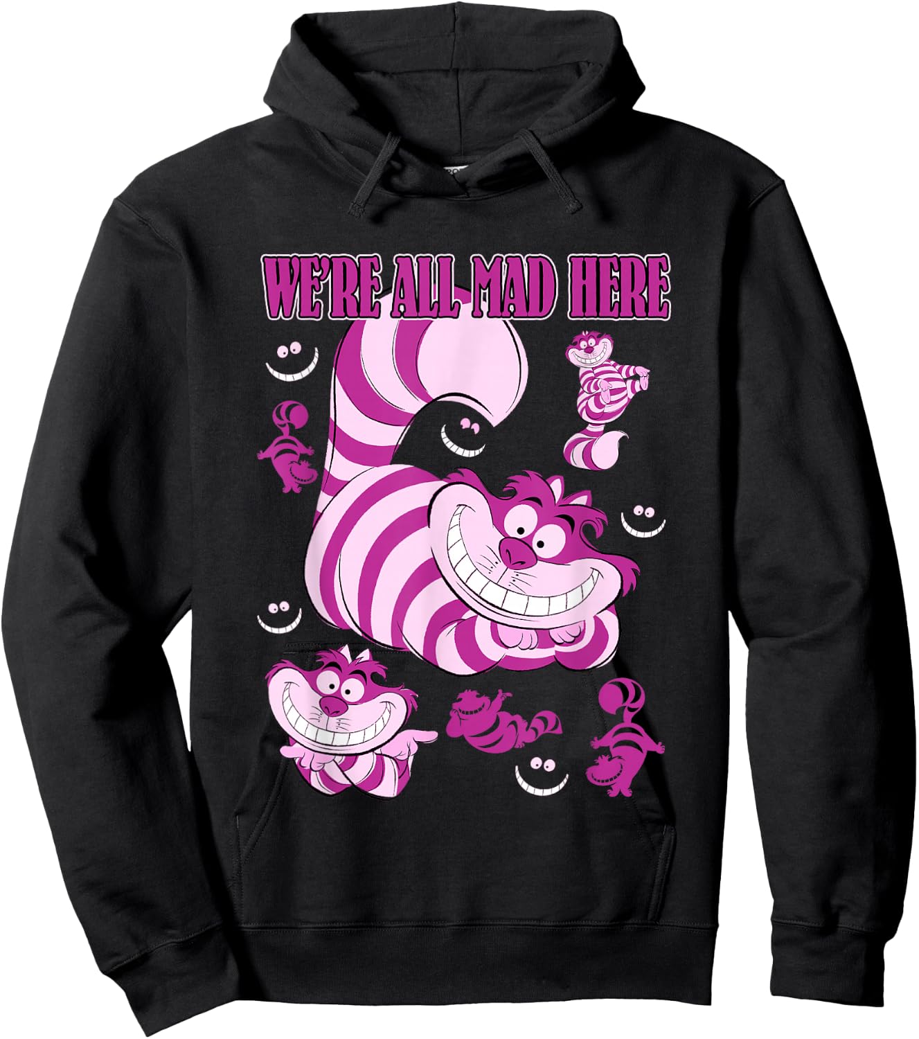 Disney Alice in Wonderland Cheshire Cat We're All Mad Here Hoodie - Hoodie | Black