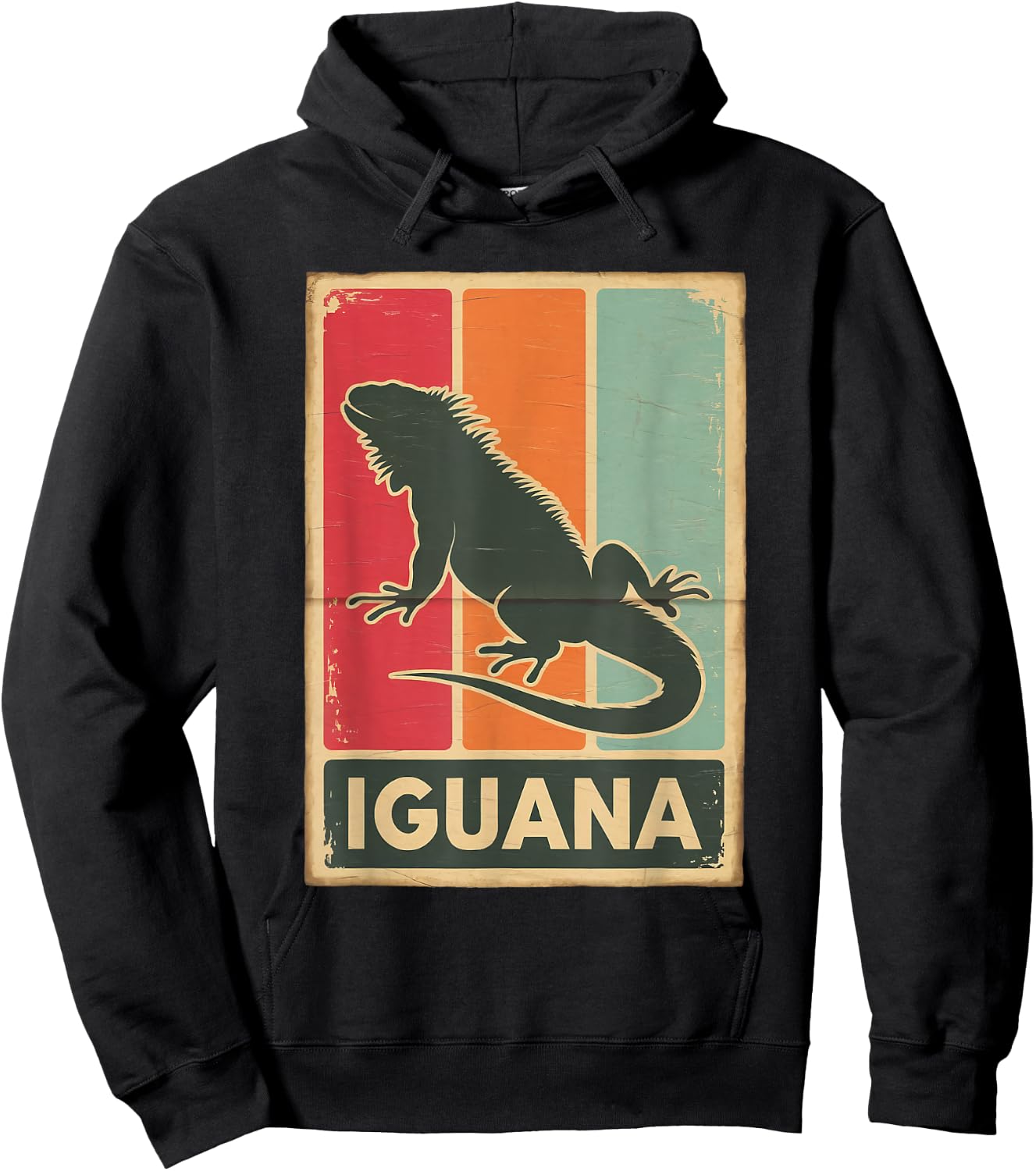 Retro Animal Lovers Vintage Iguana Hoodie - Hoodie | Black