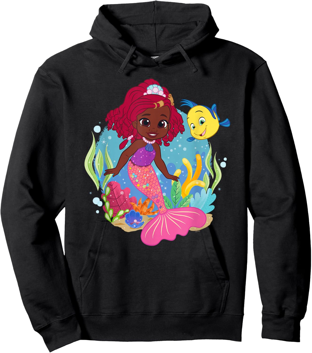 Disney Junior’s Ariel and Flounder Undersea Friends Hoodie - Hoodie | Black
