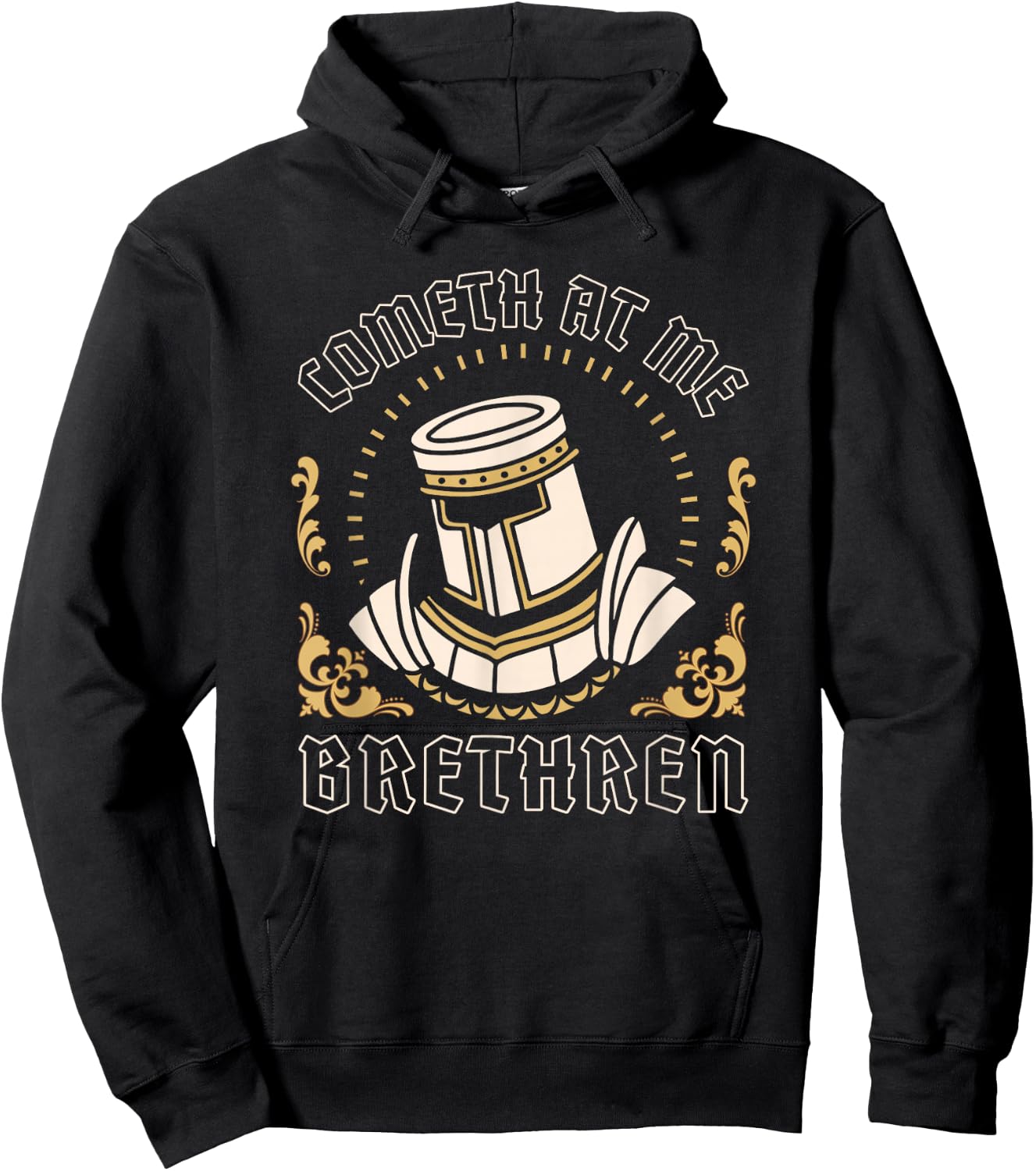 Cometh At Me Brethren Funny Ren Fair Medieval Knight Graphic Hoodie - Hoodie | Black