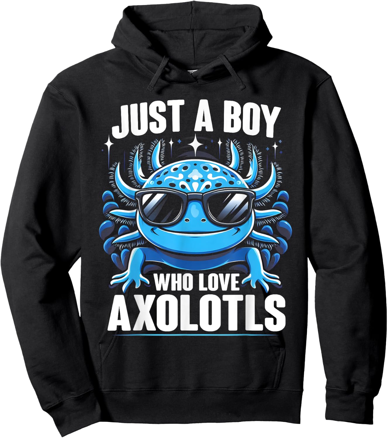 Just A Boy Who Loves Axolotls Kids Boys Cute Axolotl Hoodie - Hoodie | Black