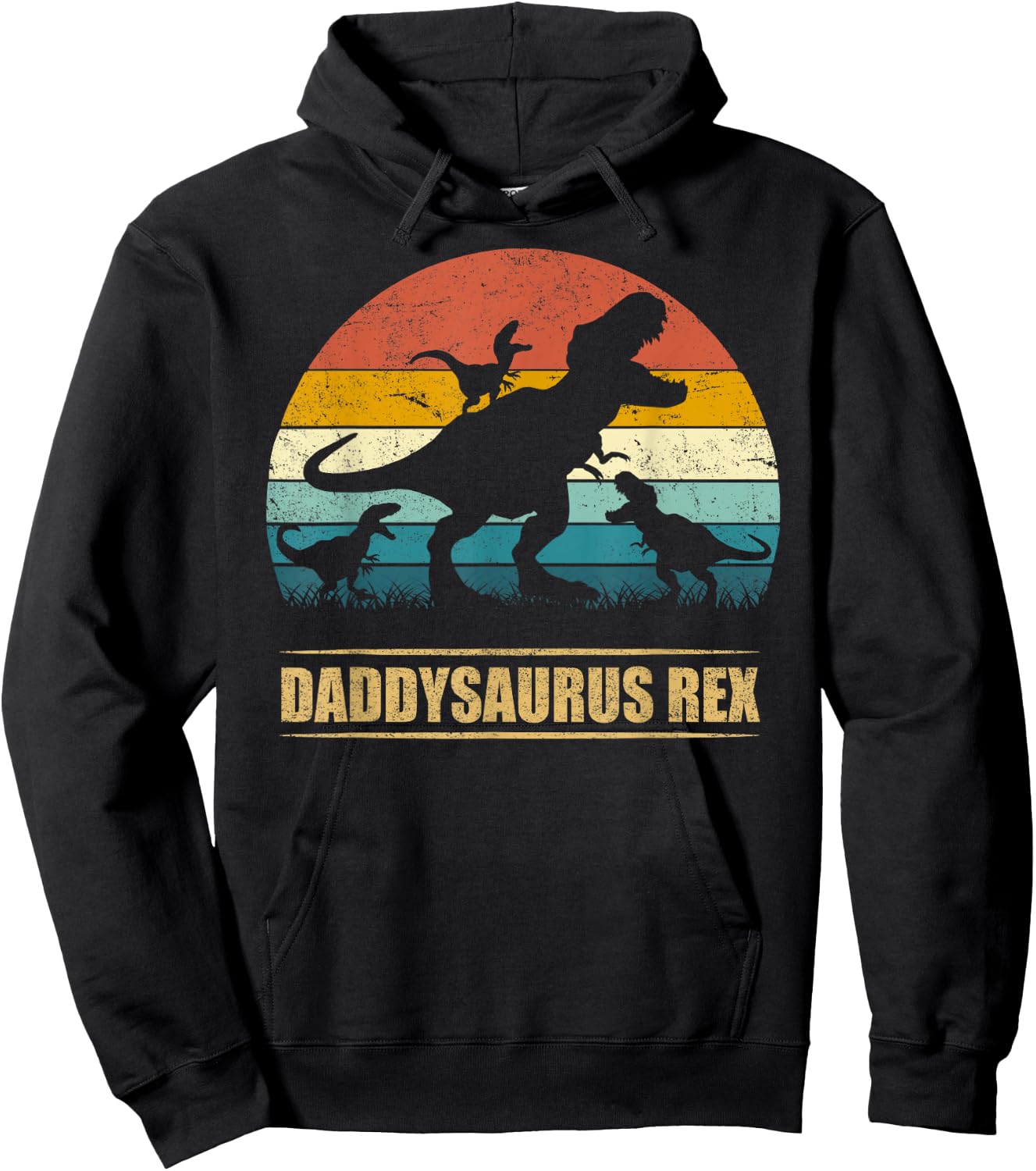 Daddysaurus Rex 3 kids Hoodie - Hoodie | Black