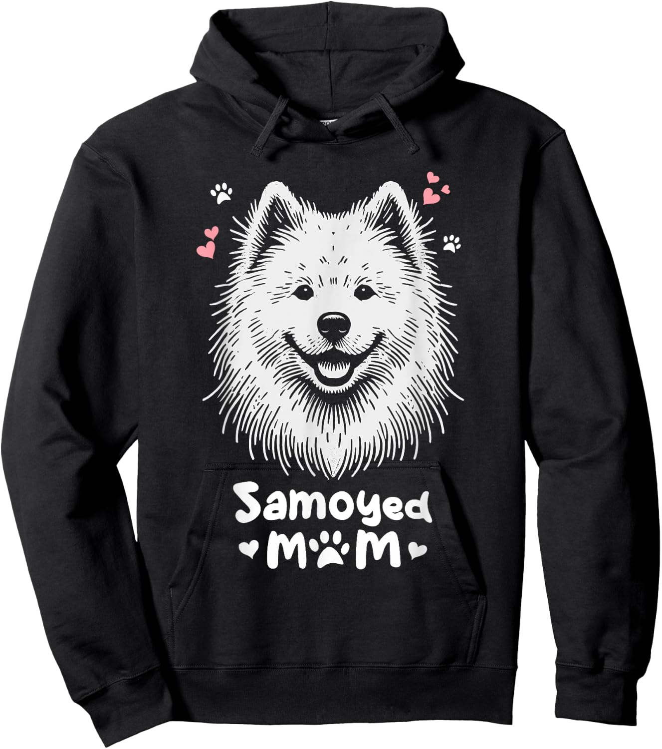 Samoyed Mom Sammies Dog , Black, S Hoodie - Hoodie | Black