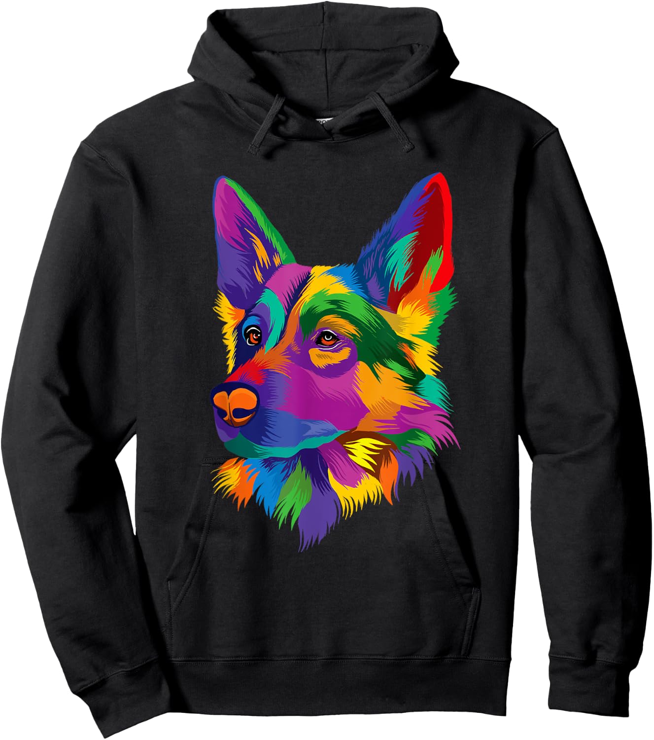 Colorful German Shepherd Pop Art - Dog Lover Pet Owner Hoodie - Hoodie | Black