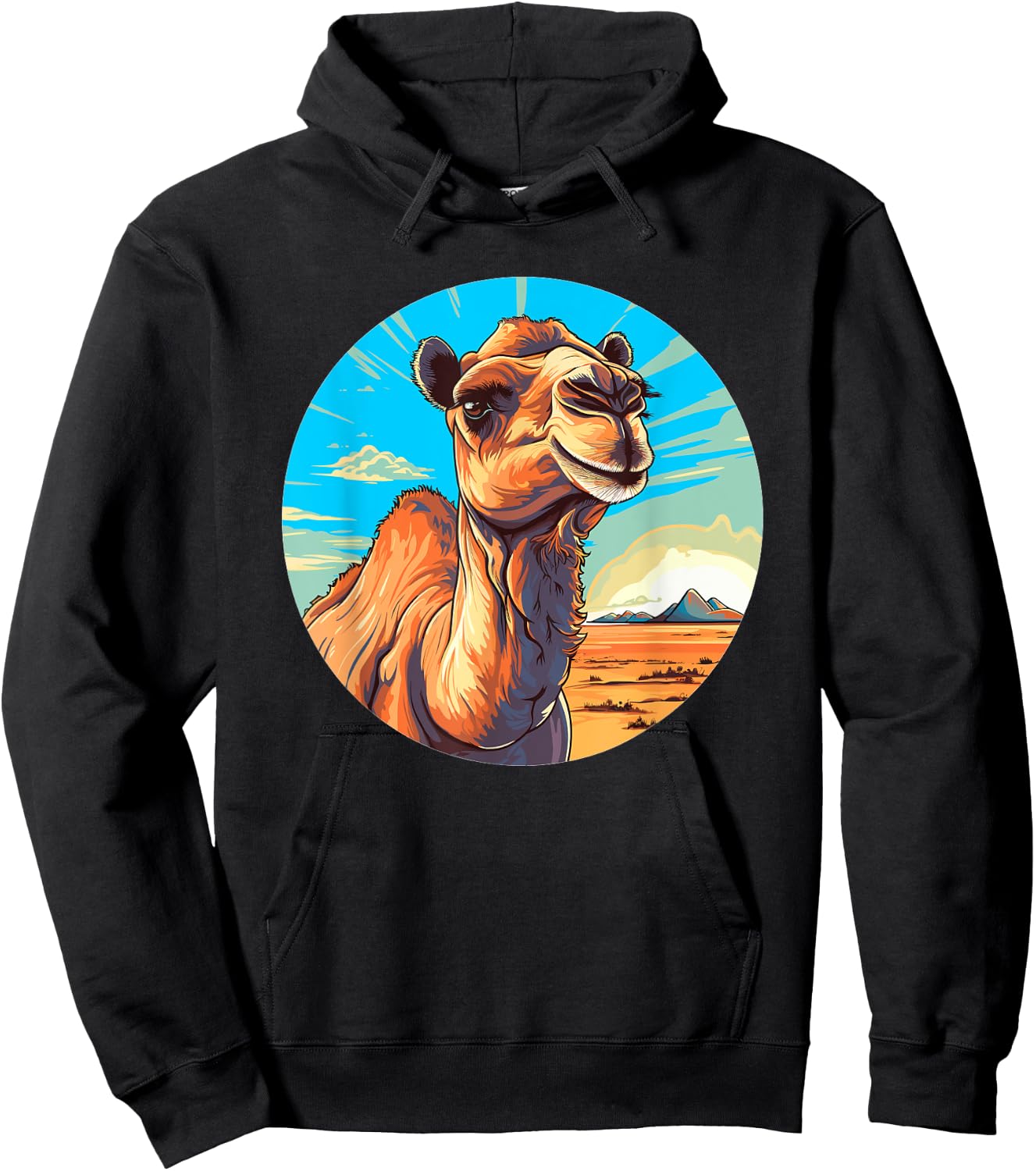 Beautiful camel in the desert landscape Hoodie - Hoodie | Black