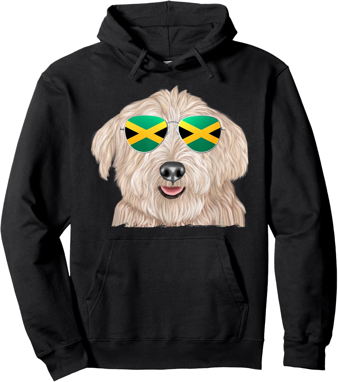 Glen of Imaal Terrier Dog Jamaica Flag Sunglasses Hoodie - Hoodie | Black