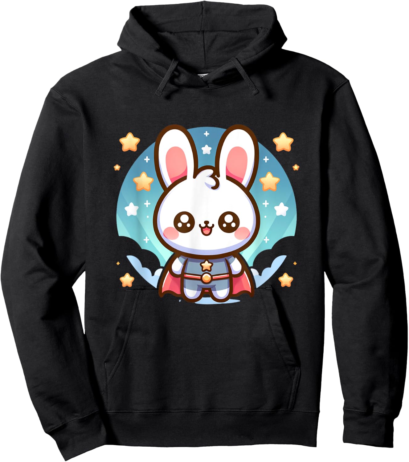 Cute Fluffy Super Hero Bunny Superhero Rabbit Hoodie - Hoodie | Black