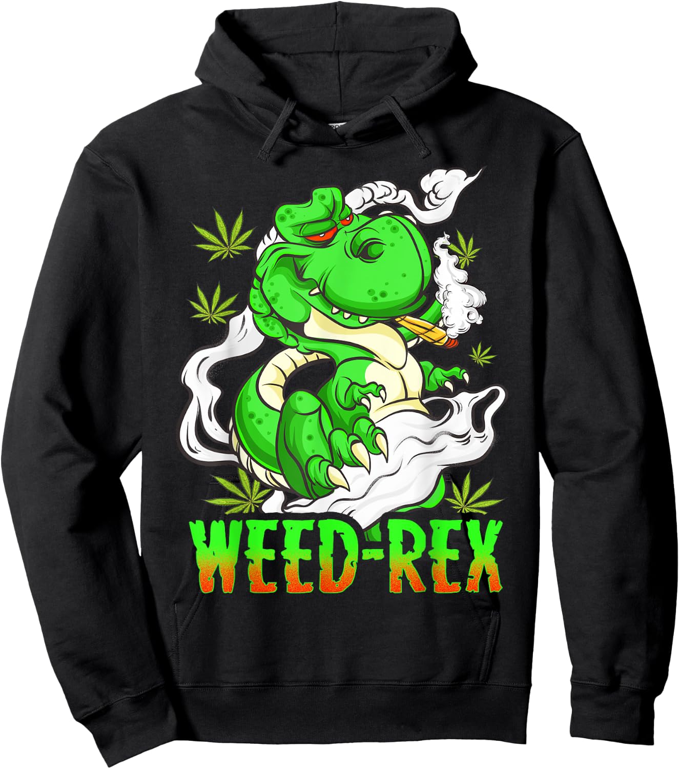 Marijuana Cannabis Dinosaur T Rex 420 Weed-Rex Hoodie - Hoodie | Black