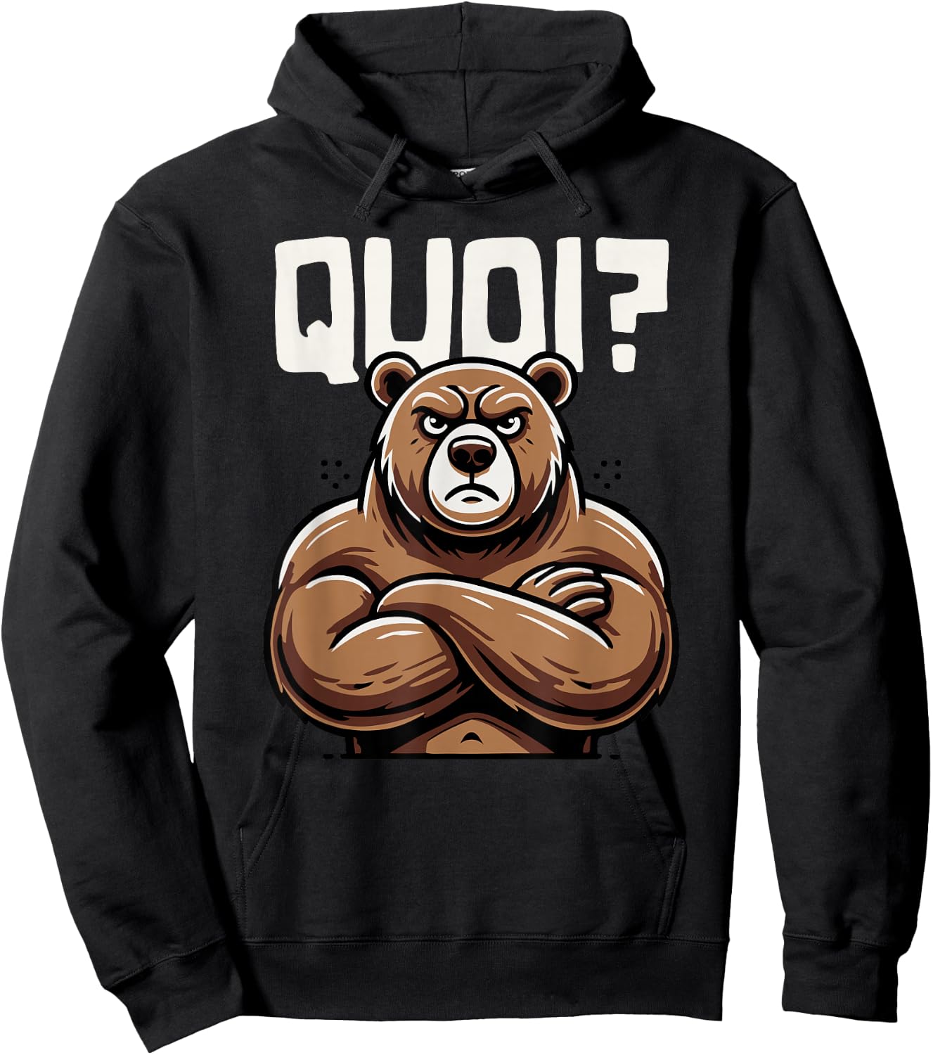 Funny Bear Woman Girl Boy Child What Bear Pattern , Black, S Hoodie - Hoodie | Black