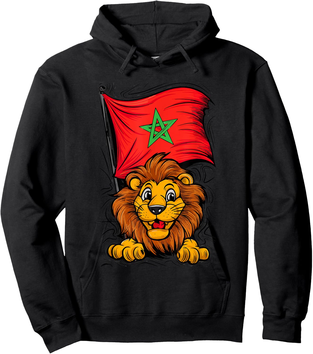 Morocco Football Jersey Moroccan Football , Black, S Hoodie - Hoodie | Black
