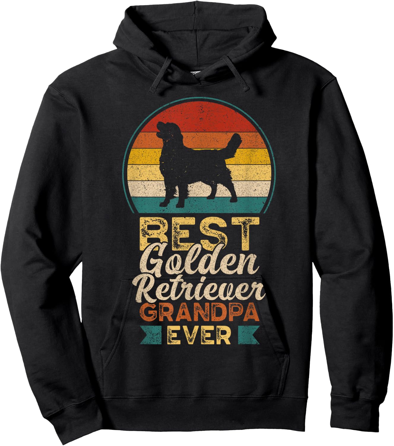 Best Golden Retriever Grandpa Ever, Father's Day, Golden Dog Hoodie - Hoodie | Black