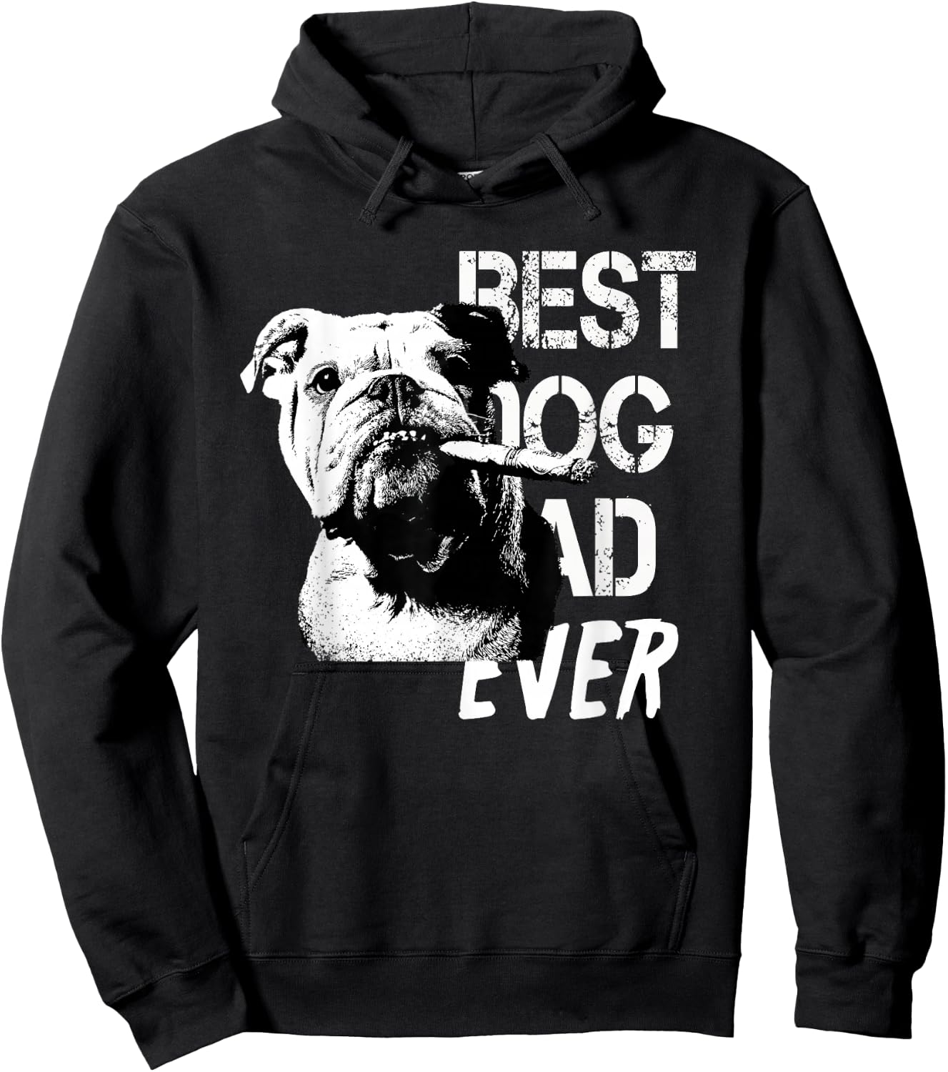 Chien de Style Vintage pour Homme Bulldog Anglais fête des pères Hoodie - Hoodie | Black