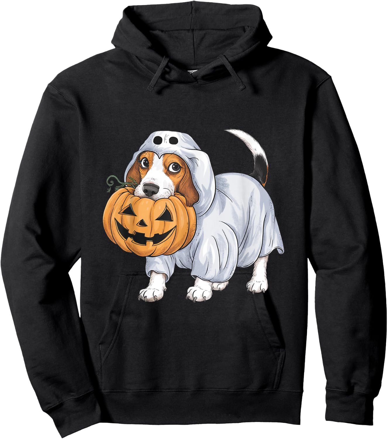 Beagle Ghost Dog Halloween Hoodie - Hoodie | Black