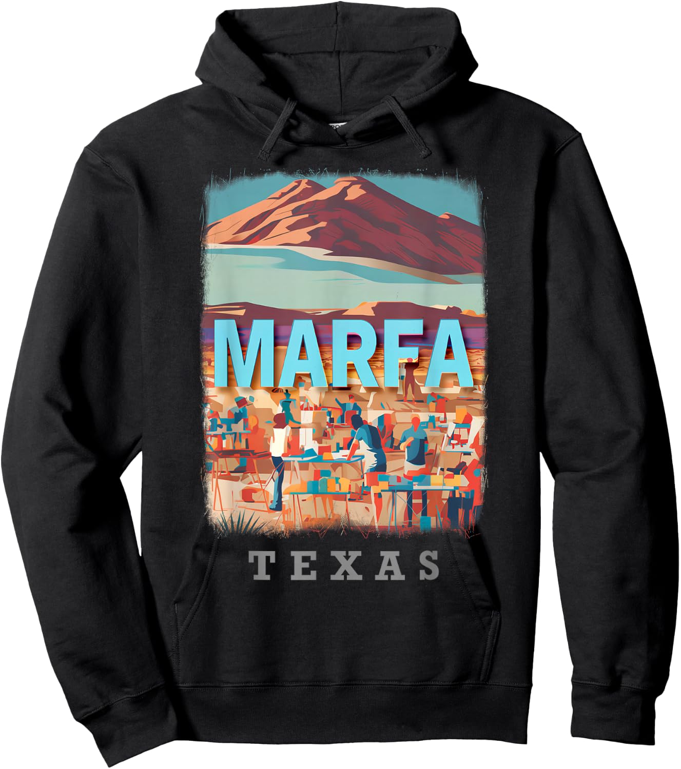 Marfa Texas TX Artistic Oasis SD179 Hoodie - Hoodie | Black