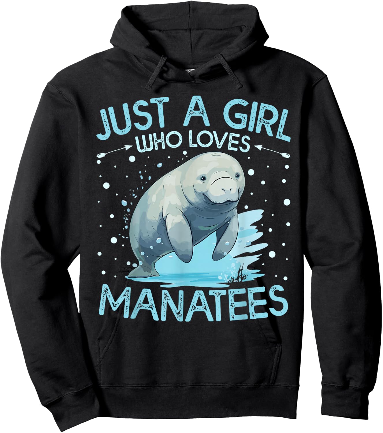 Floral Manatee Just A Girl Who Loves Manatee Hoodie - Hoodie | Black