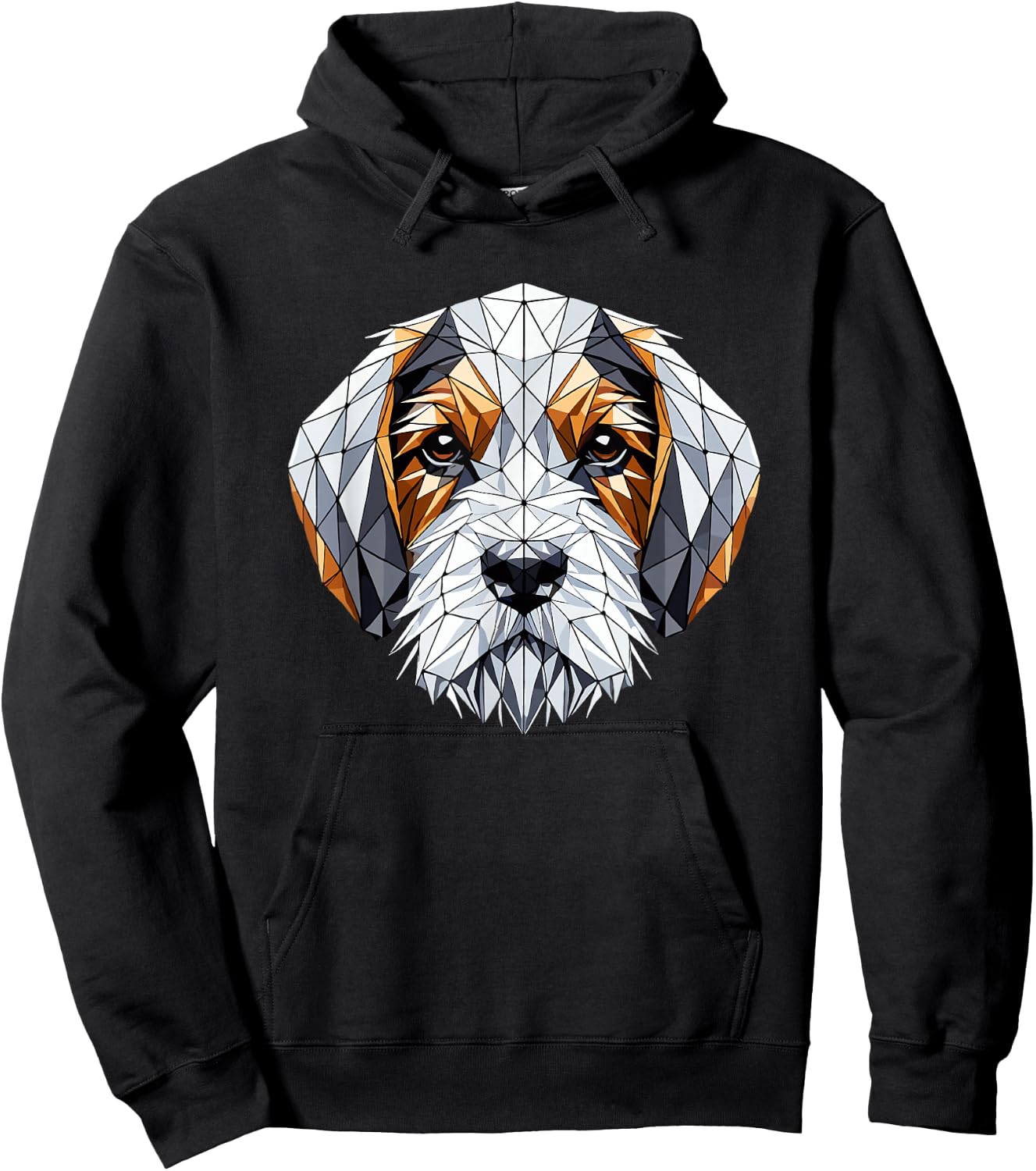 Geometric Art Petit Basset Griffon Vendéen PBGV Hoodie - Hoodie | Black