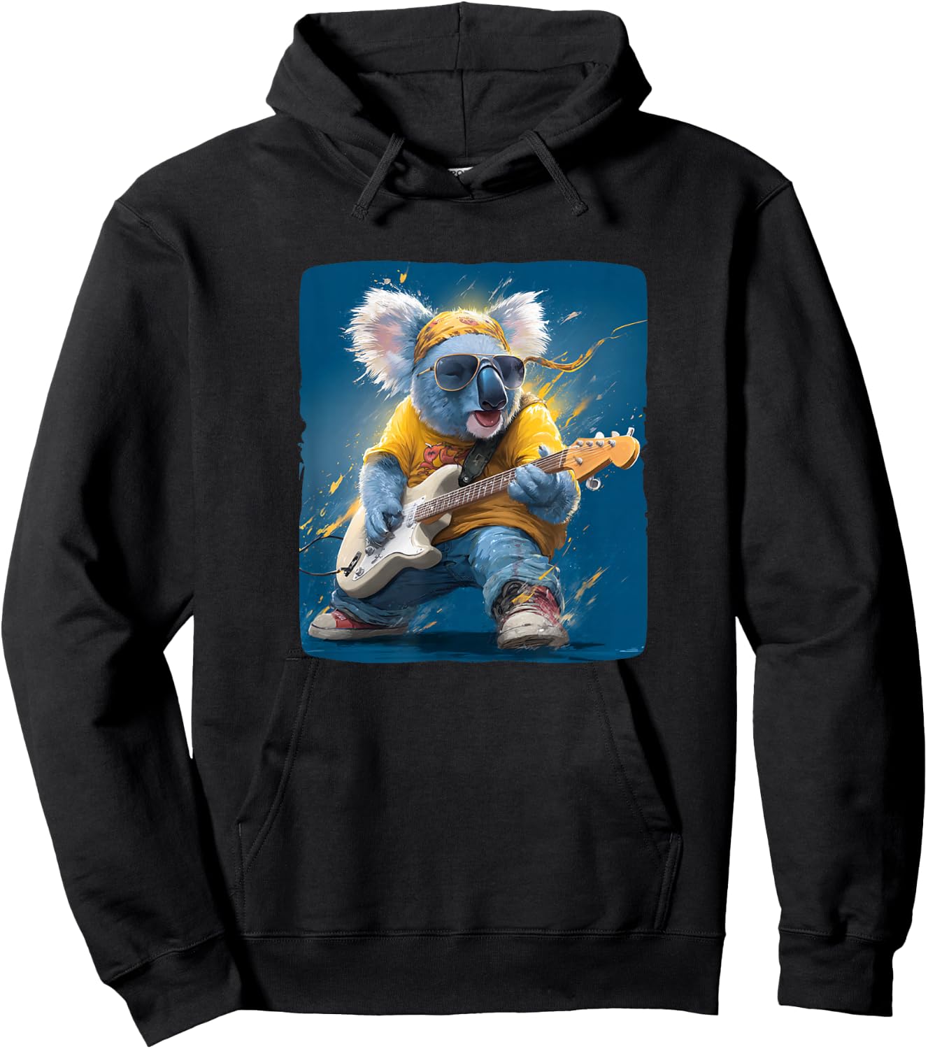 Superbe Ours Koala Rock avec Guitare pour Koalas Hoodie - Hoodie | Black