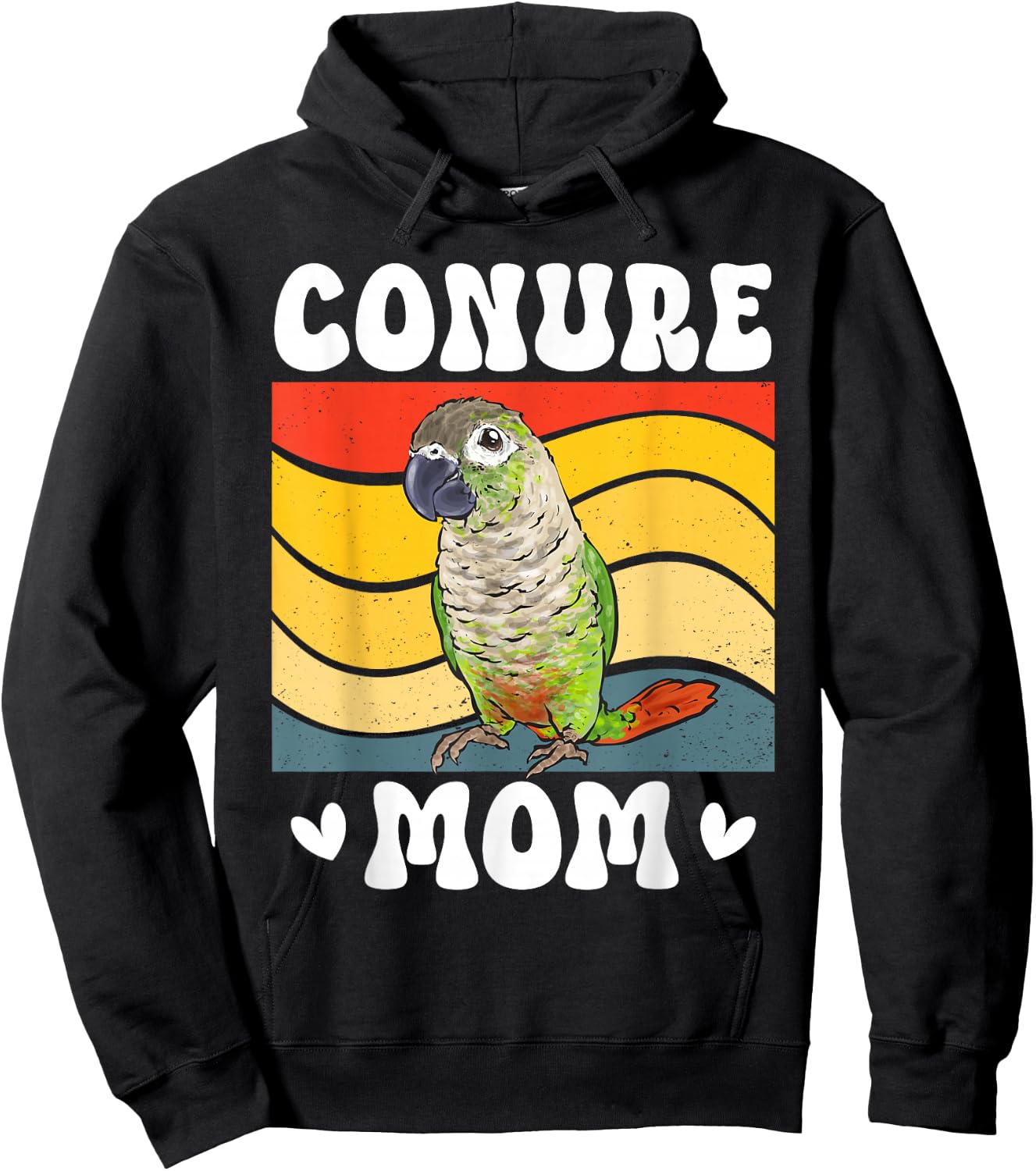 Green Cheeked Conure Mom Parrot Bird Conure Hoodie - Hoodie | Black