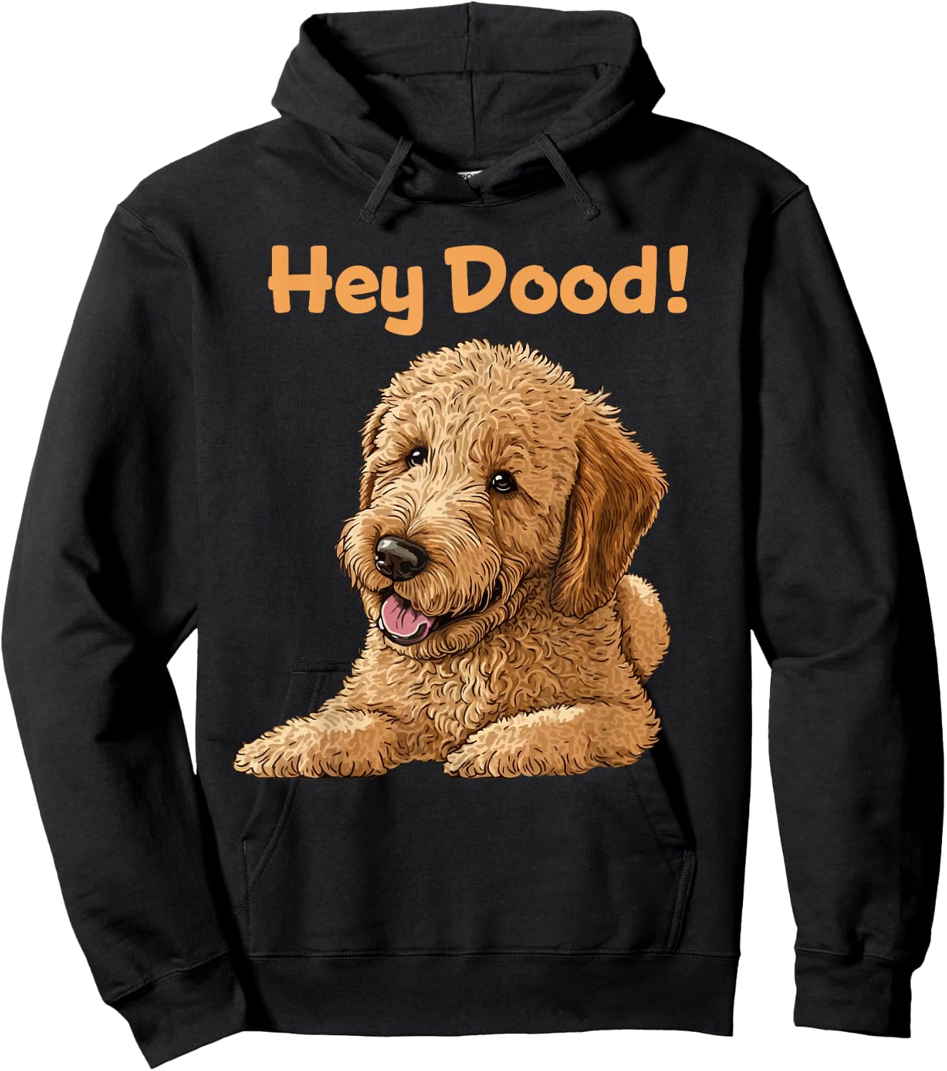 Cute Hey Dood Doodle Dog Goldendoodle Labradoodle Puppy Women Girls Kids Hoodie - Hoodie | Black