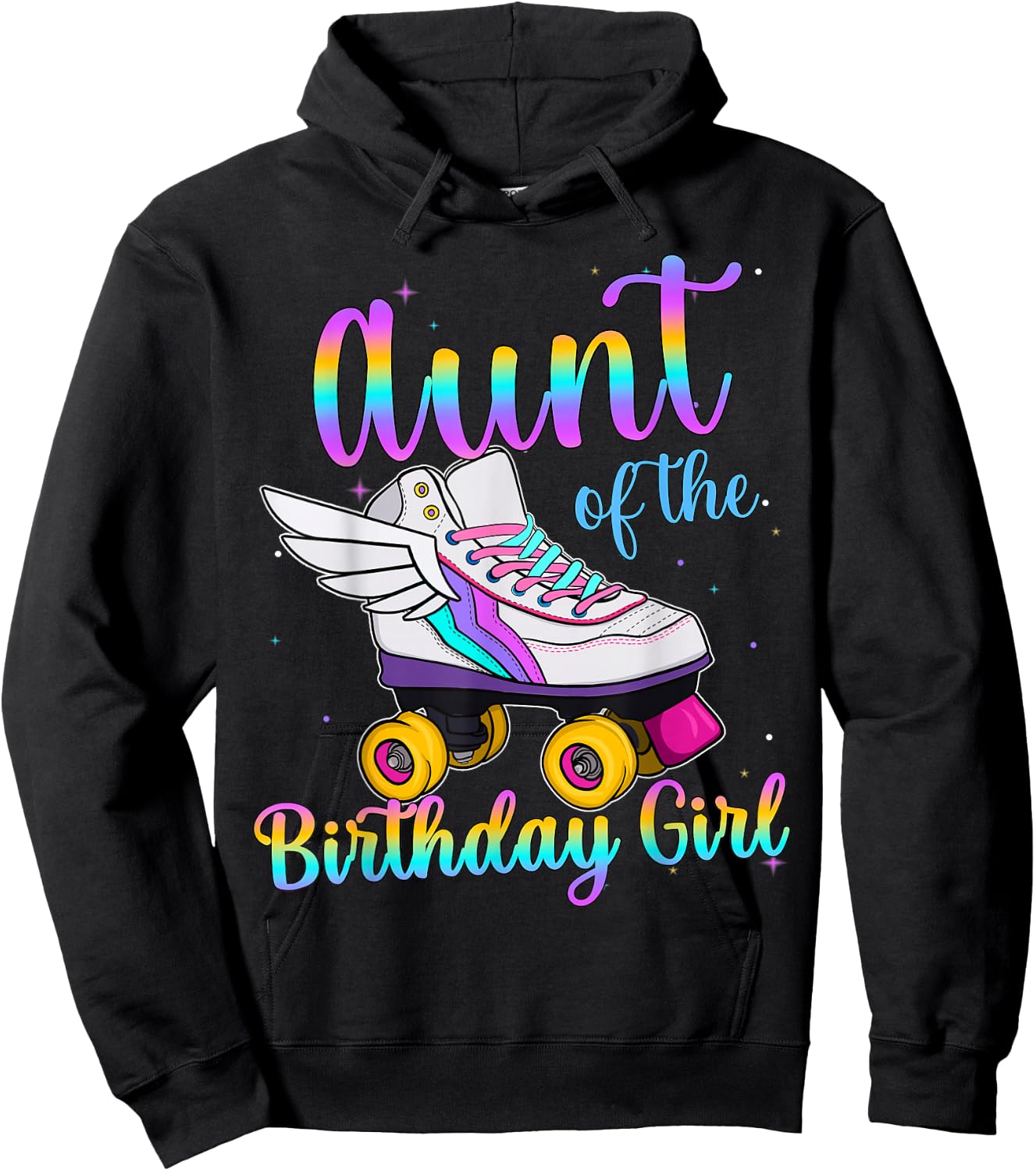 Aunt of the Birthday girl Rolling skate Family Party Hoodie - Hoodie | Black