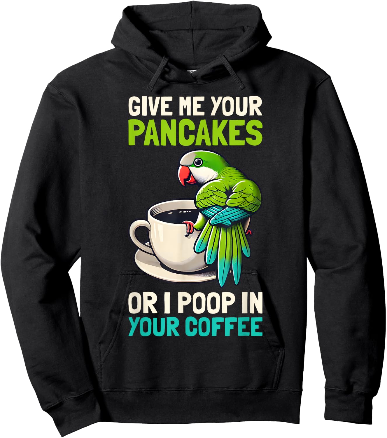 Monk Parrots Funny Bird Lover Design Men Women Quaker Parrot Hoodie - Hoodie | Black