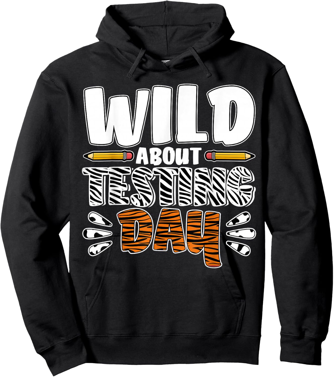 Wild About Testing Day Women Leopard Teacher Test Day Hoodie - Hoodie | Black