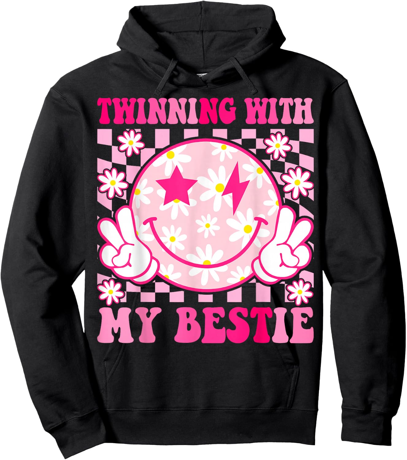 Groovy Twinning with My Bestie Spirit Week Friends Hoodie - Hoodie | Black
