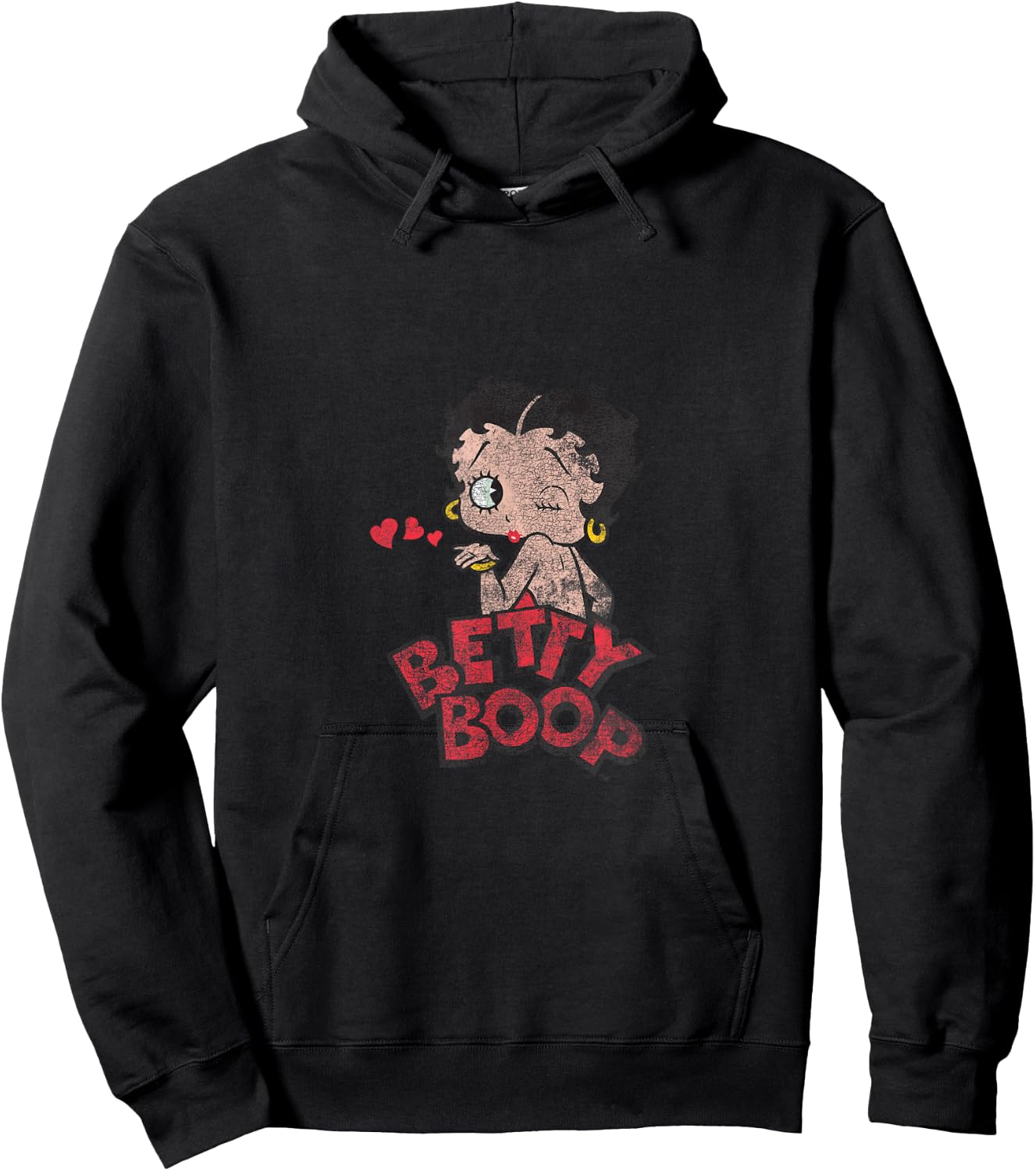 Betty Boop PAPL1971 Graphic Faded Hoodie - Hoodie | Black