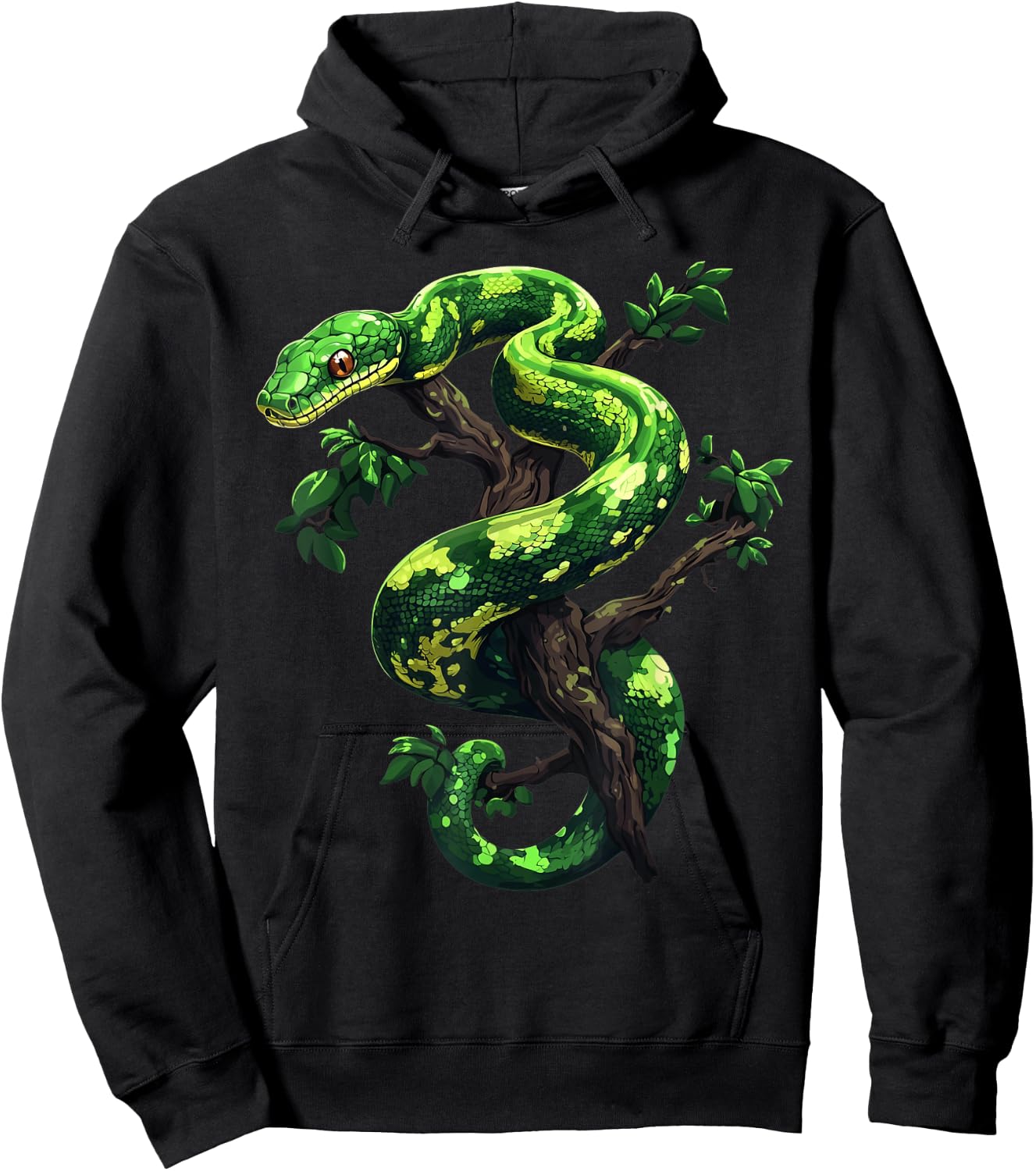 Funny Green Tree Python Lover Snakes Reptiles Hoodie - Hoodie | Black