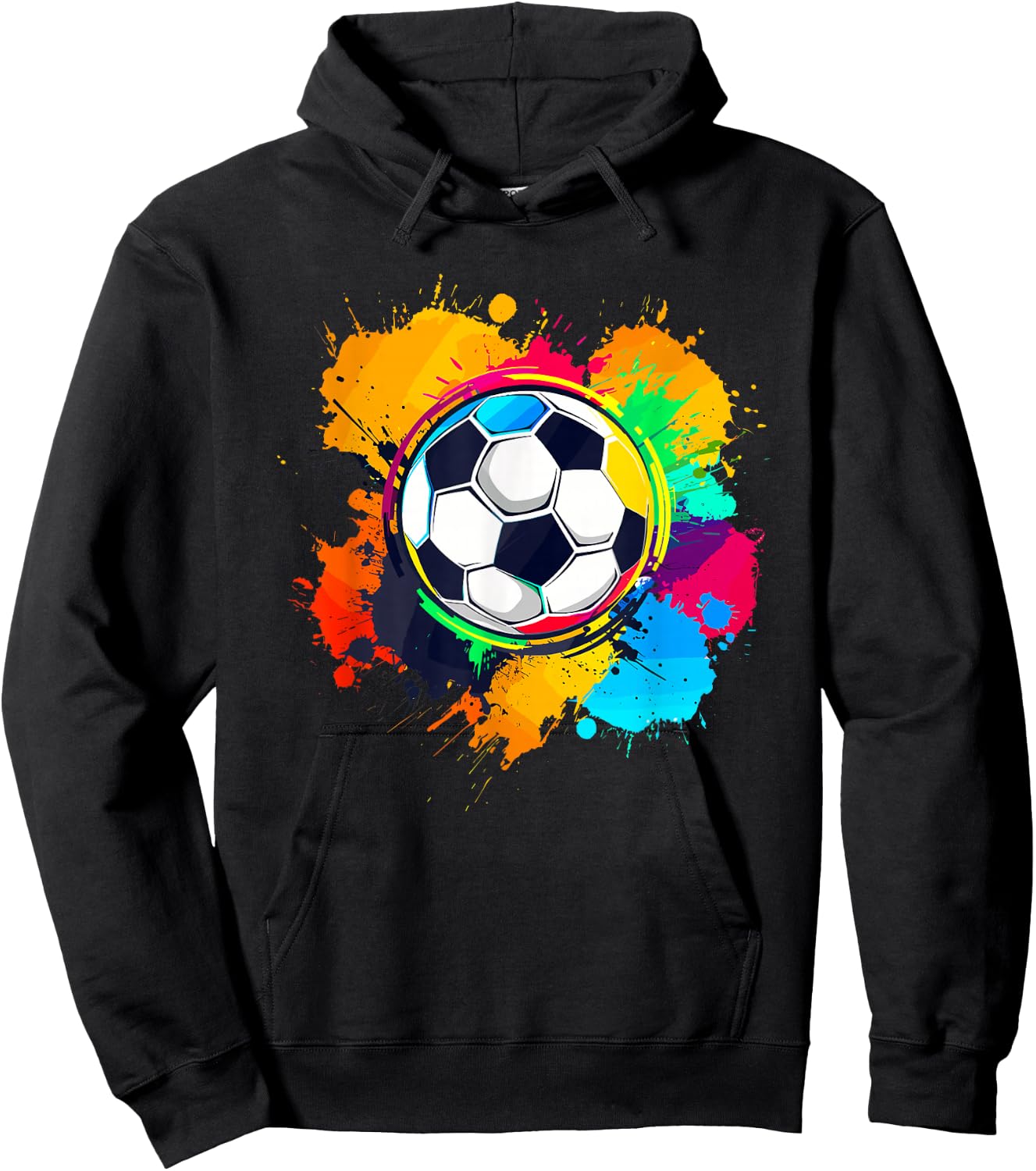 Color Graffiti Football Hoodie - Hoodie | Black