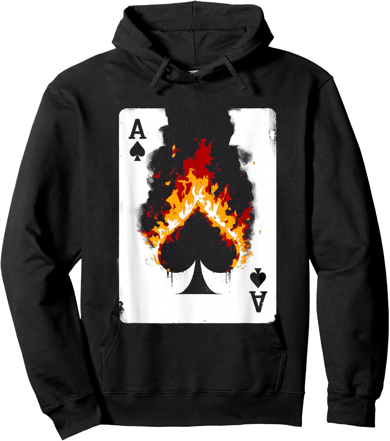 Burning Ace Of Spades - Vintage Favorite Card Game Lover Hoodie - Hoodie | Black