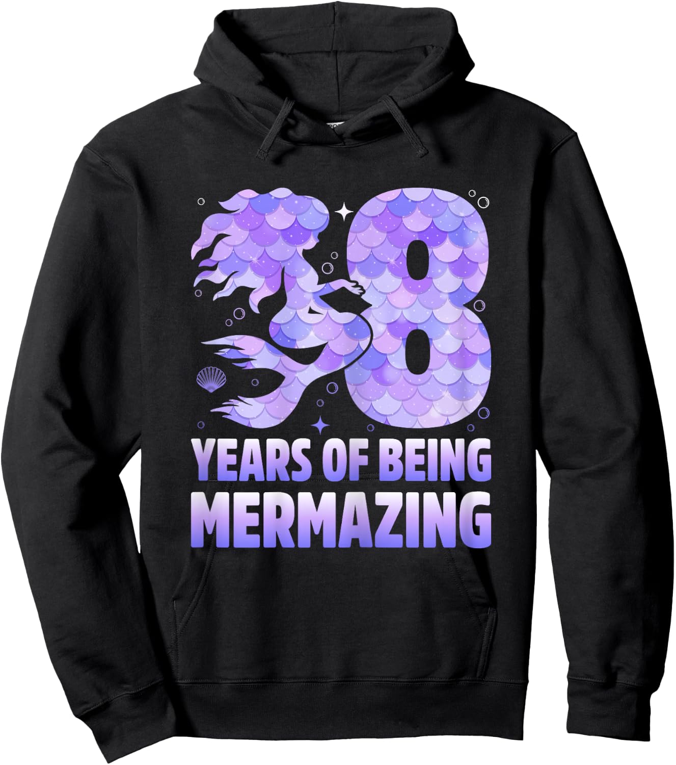 8 Years Of Being Mermazing Mermaid 8th Birthday Girls Hoodie - Hoodie | Black