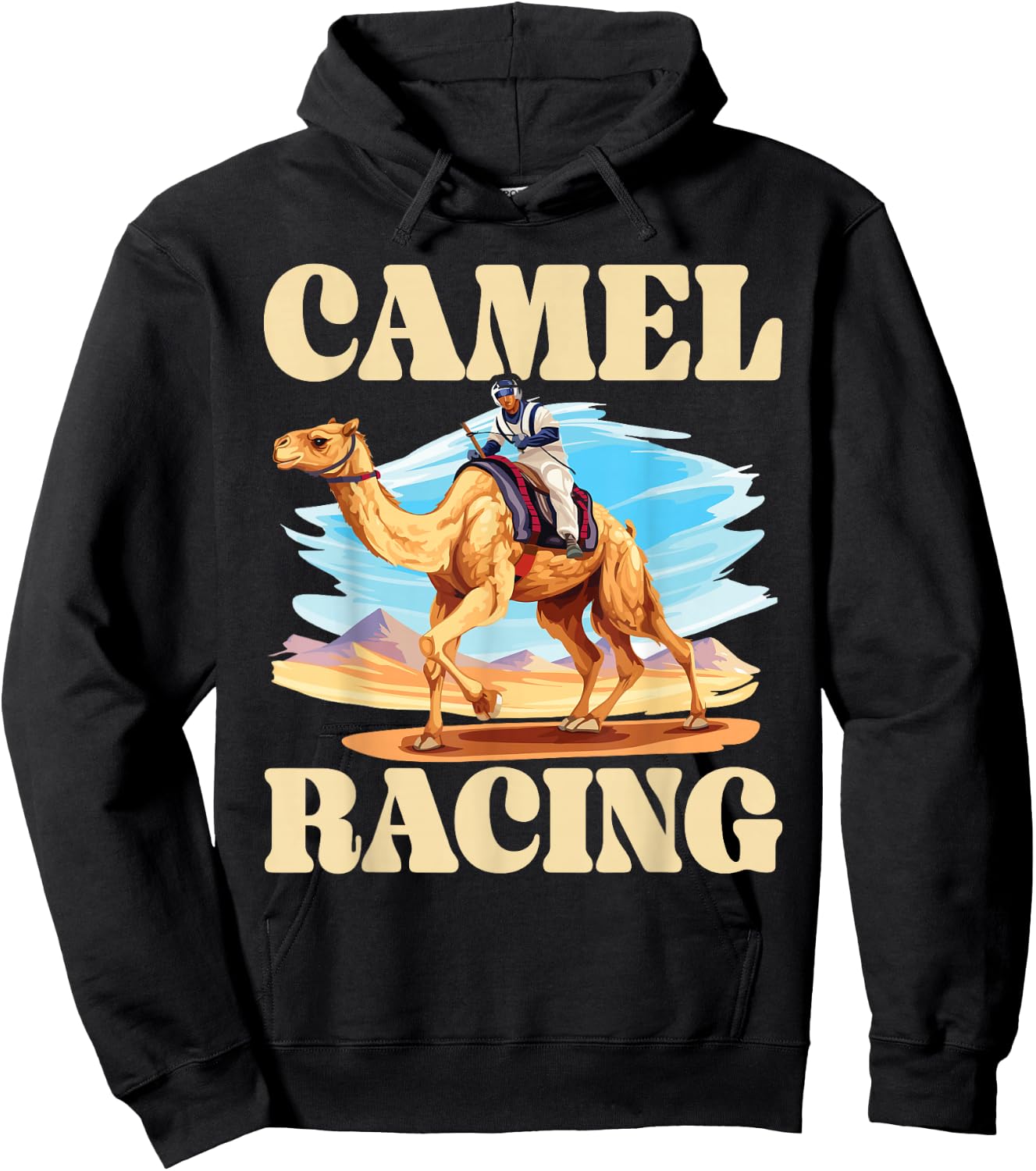 Camel Racing Animal Race Hump Camel Riding Desert Sport Hoodie - Hoodie | Black