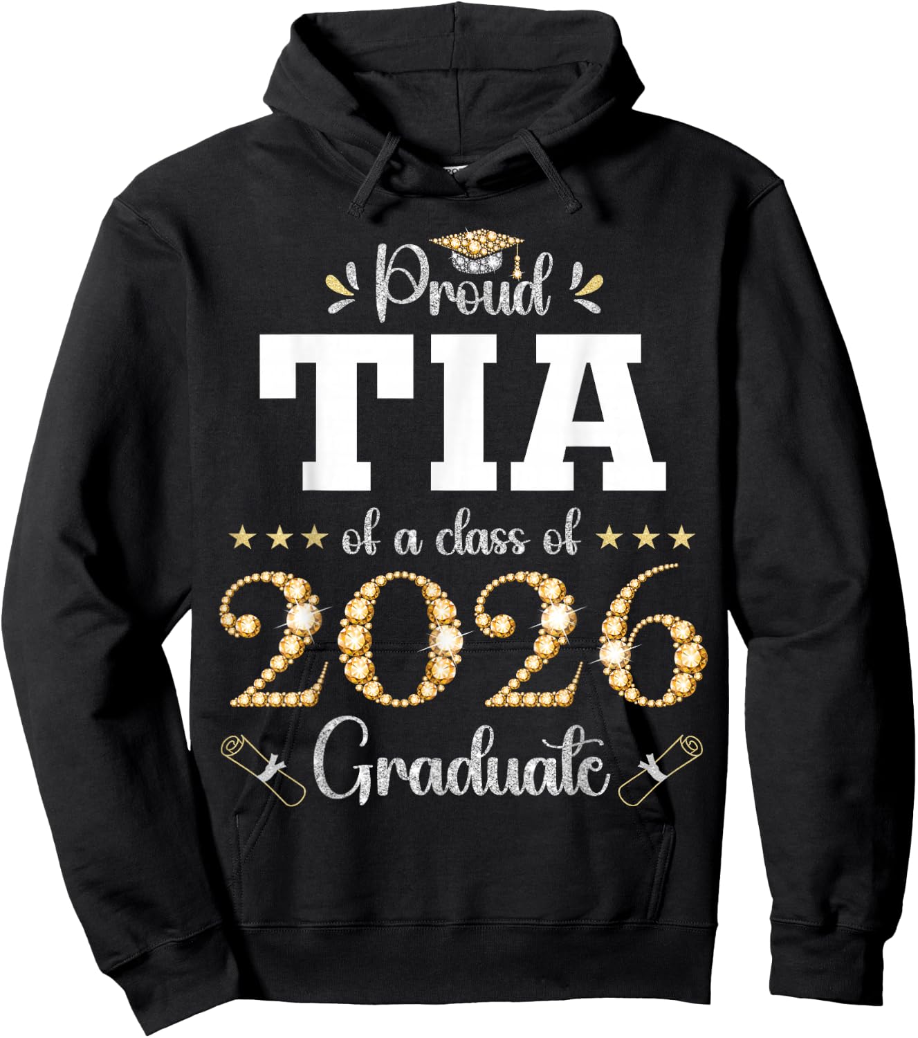Proud Tia of A Class of 2026 Graduate Graduation Hoodie - Hoodie | Black