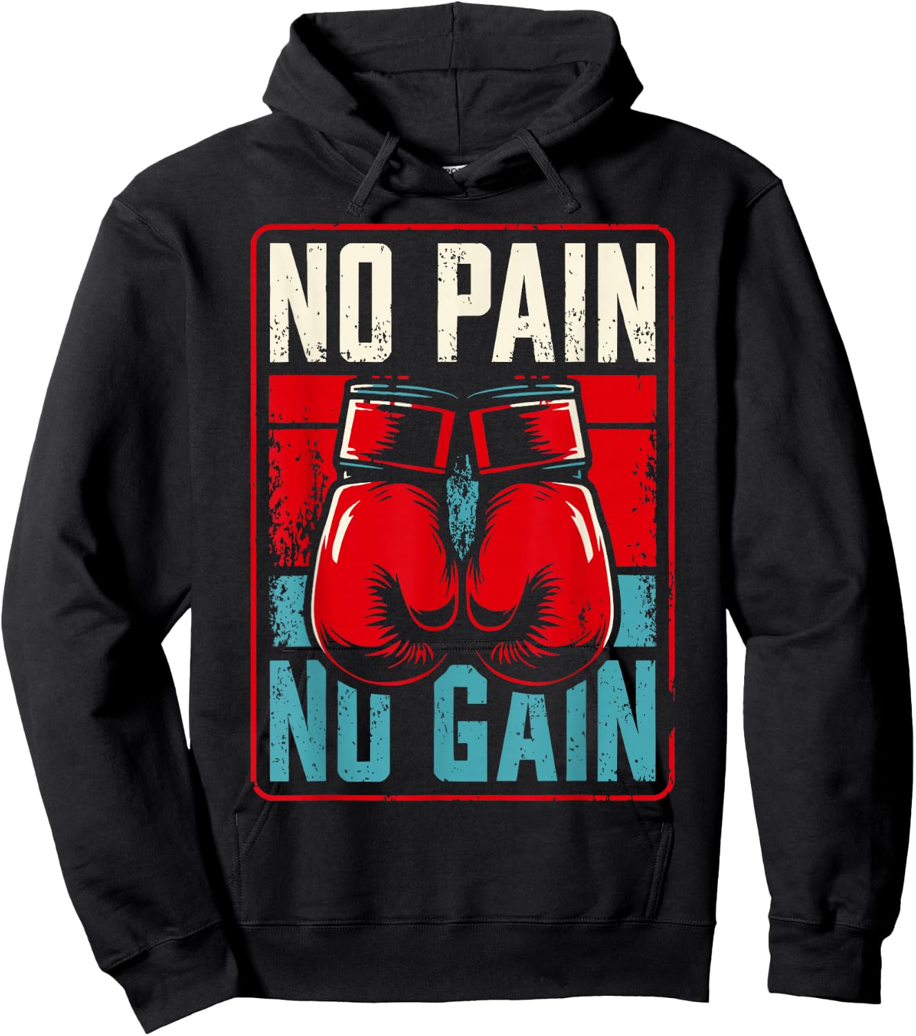 No Pain No Gain Idea Boxing , Black, S Hoodie - Hoodie | Black