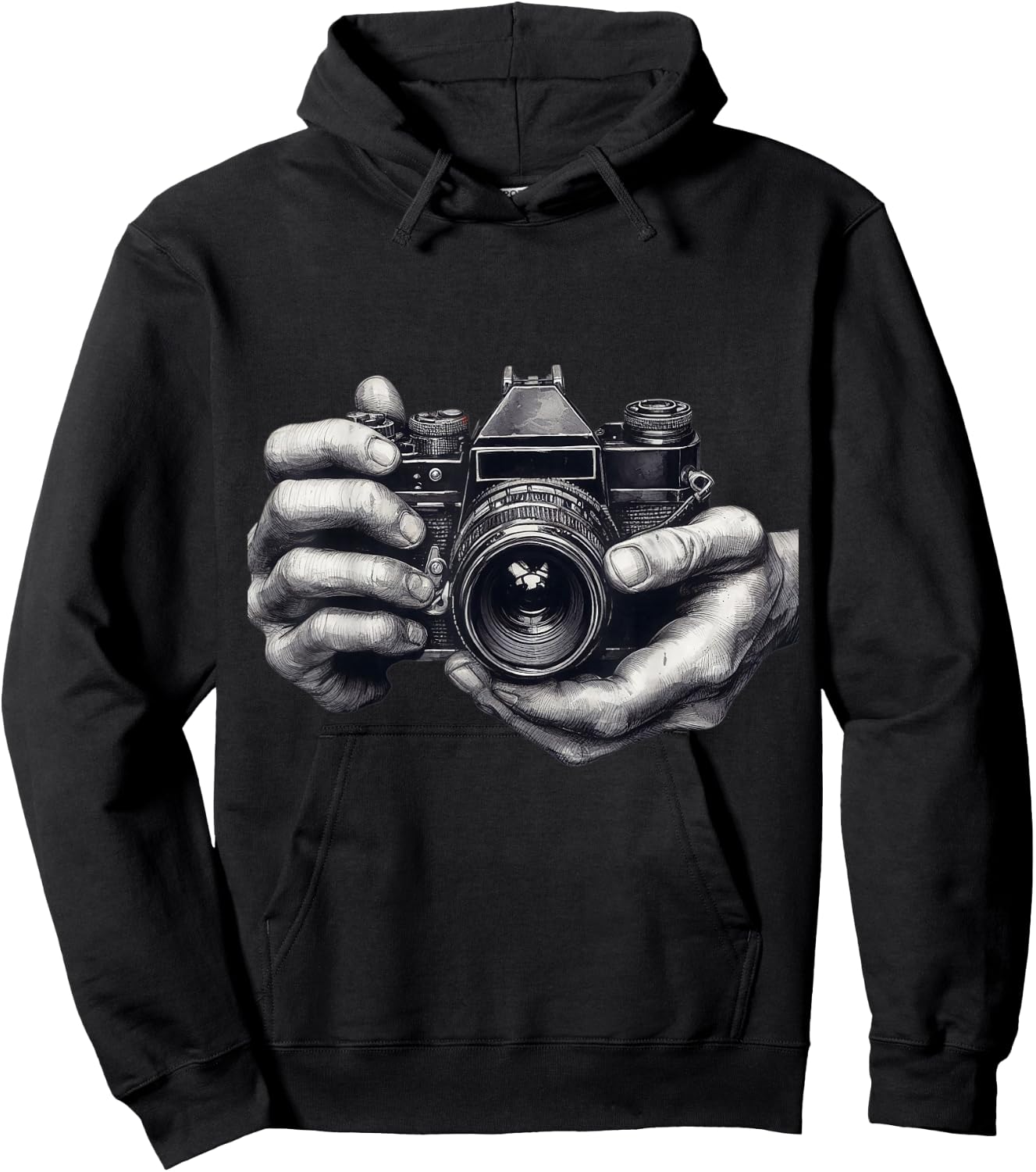 Analog Camera SLR Art Photographer Film Vintage , Black, S Hoodie - Hoodie | Black