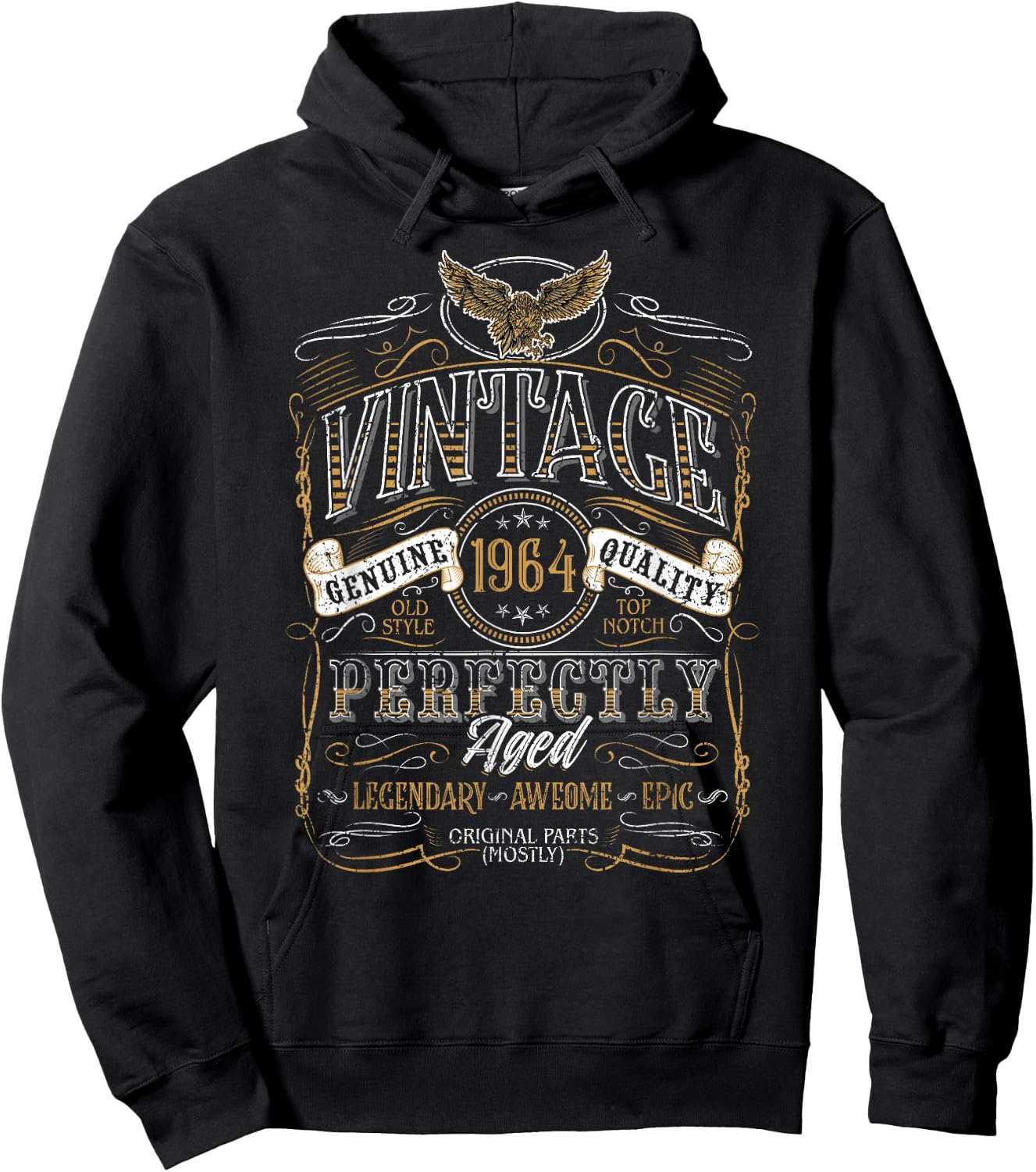 1964 Vintage Birthday Retro Vintage Men Women Gift , black Hoodie - Hoodie | Black