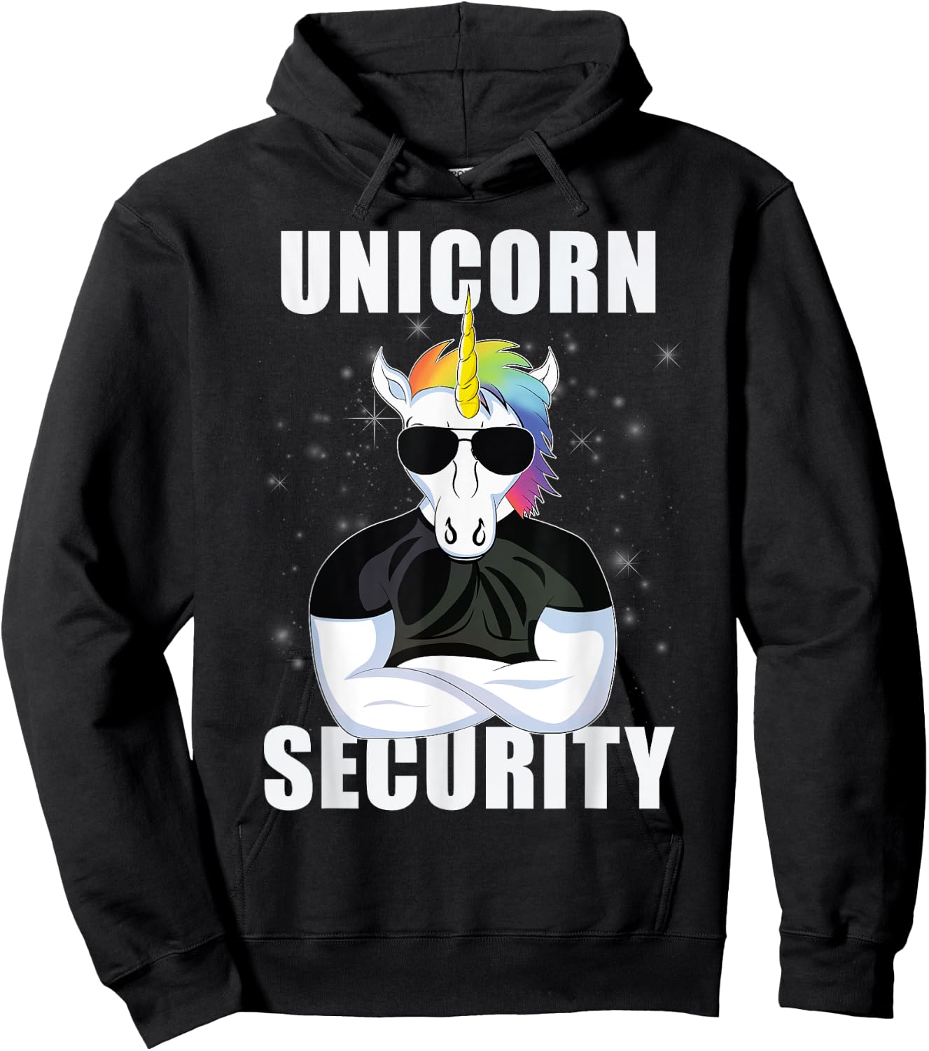 Funny Muscle Unicorn Security, Unicorns Lover Party Gift Hoodie - Hoodie | Black