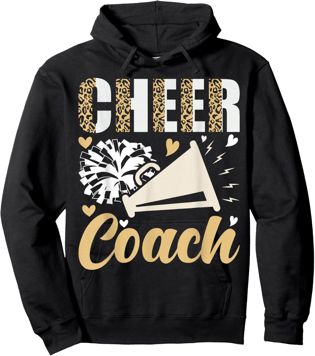 Cheer Coach Leopard Cheerleading Coach Hoodie - Hoodie | Black