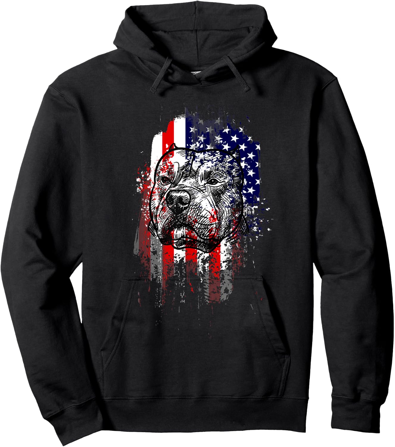 Pitbull Patriotic Men Hoodie - Hoodie | Black
