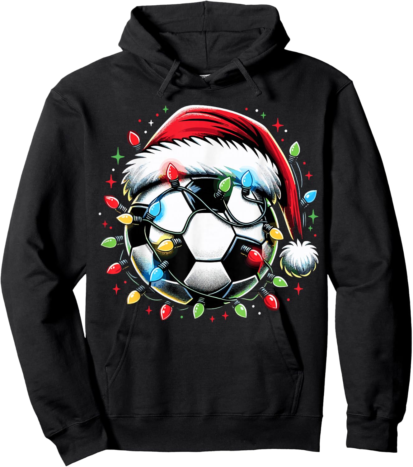 Santa Soccer Ball Lover Christmas Hoodie - Hoodie | Black