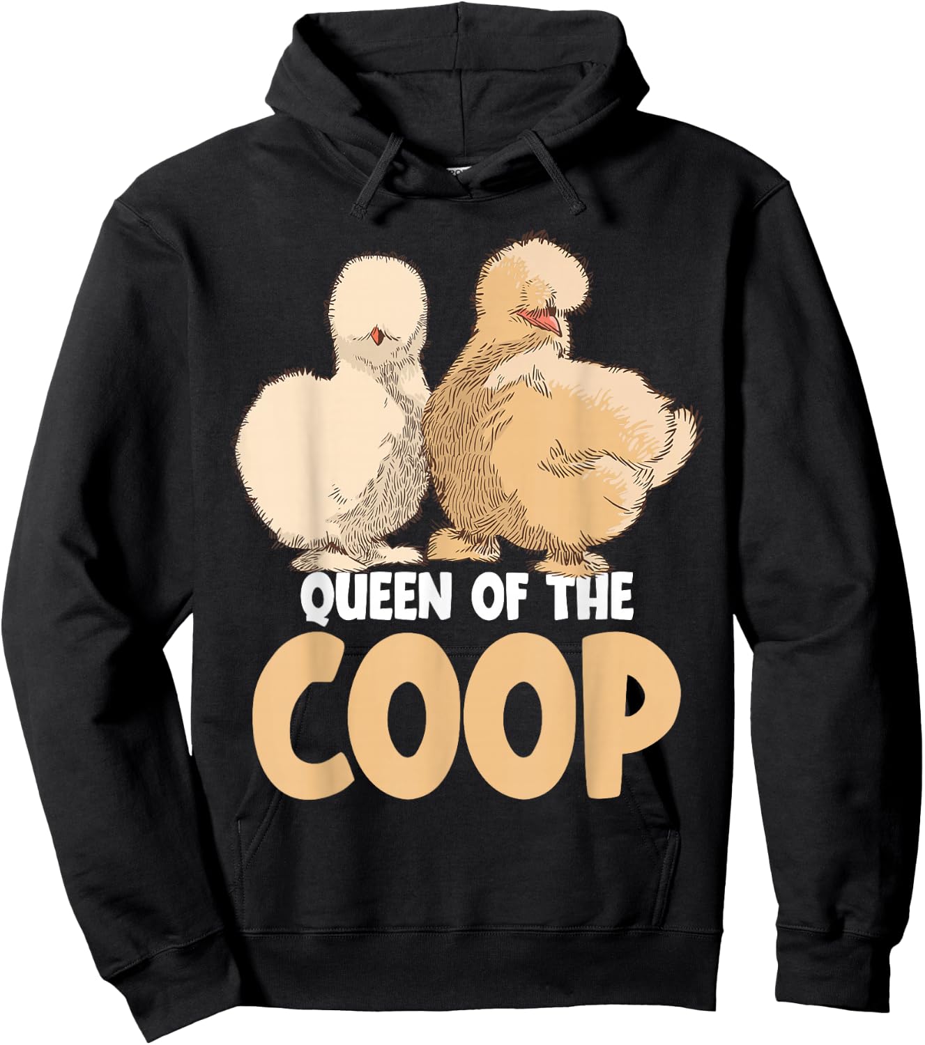 Silkie Chicken Owner Queen of the Coop Silkies Mom Hoodie - Hoodie | Black