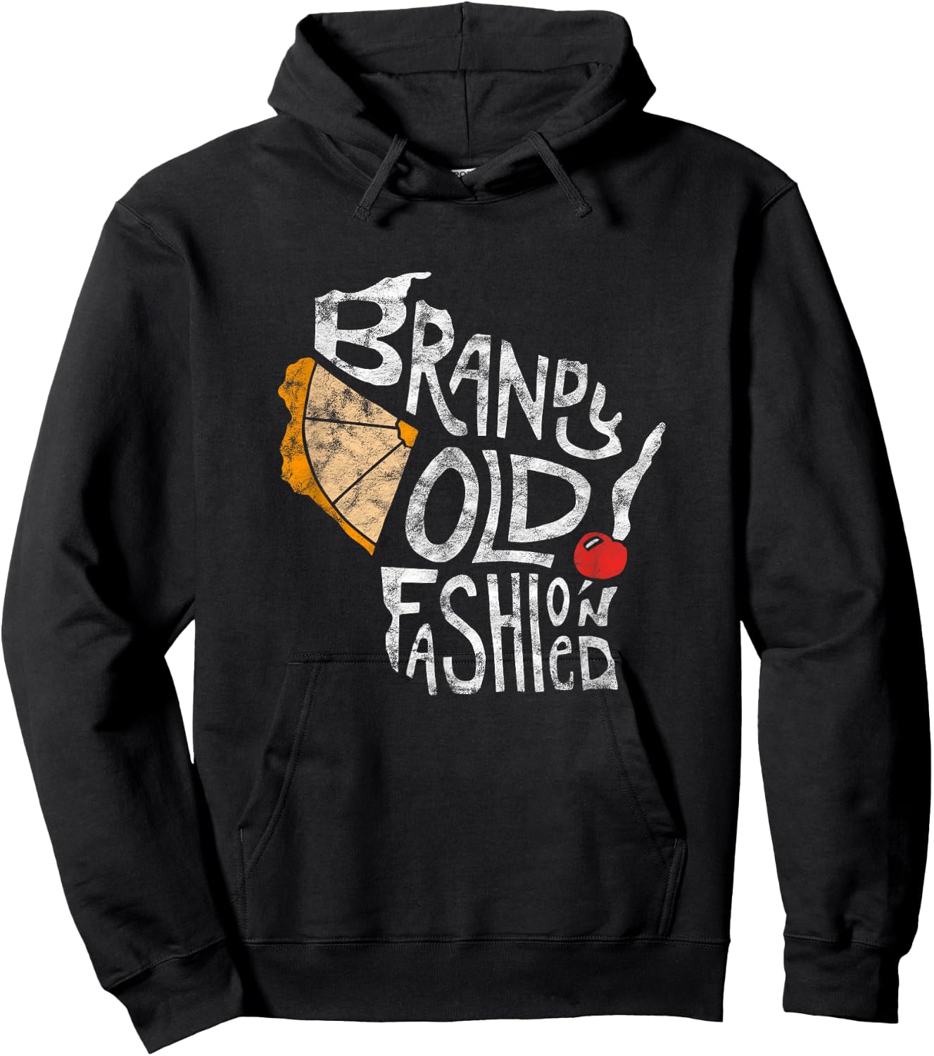Wisconsin Brandy Old Fashioned Distressed Gift Hoodie - Hoodie | Black