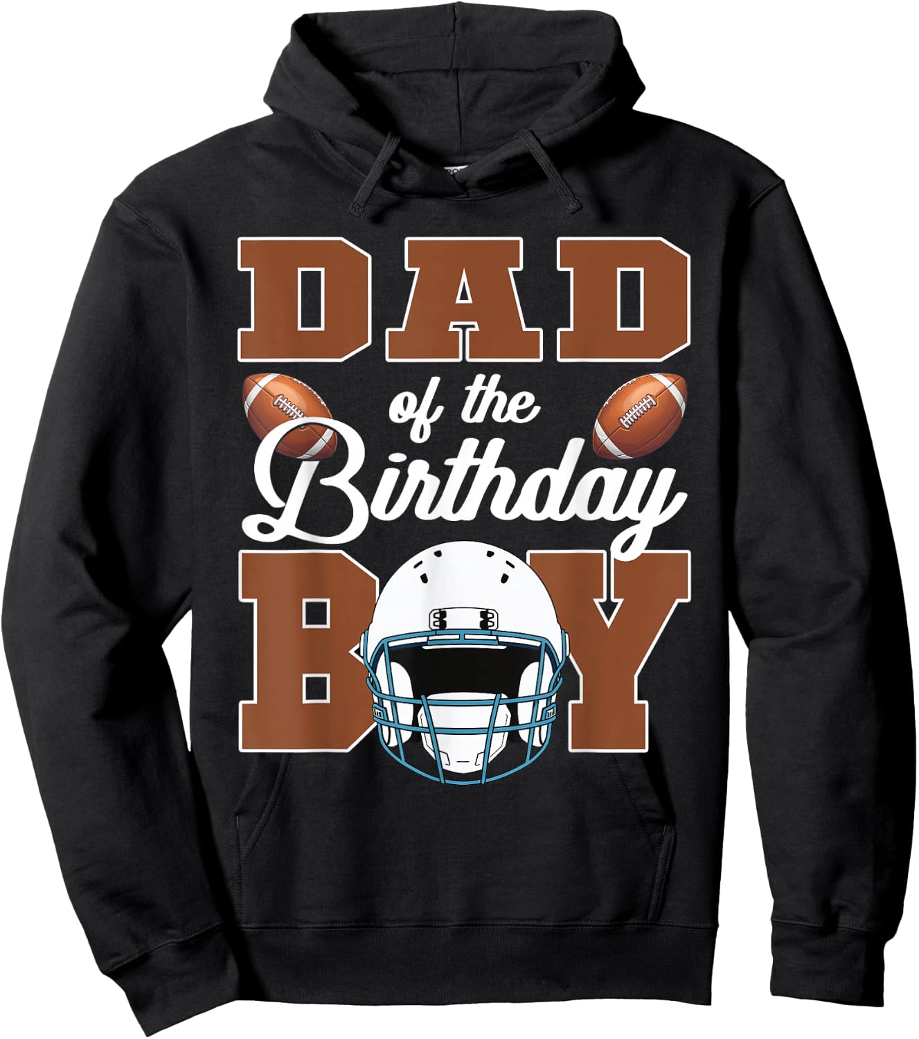 Dad of The Birthday Boy Football Party Family Matching Hoodie - Hoodie | Black