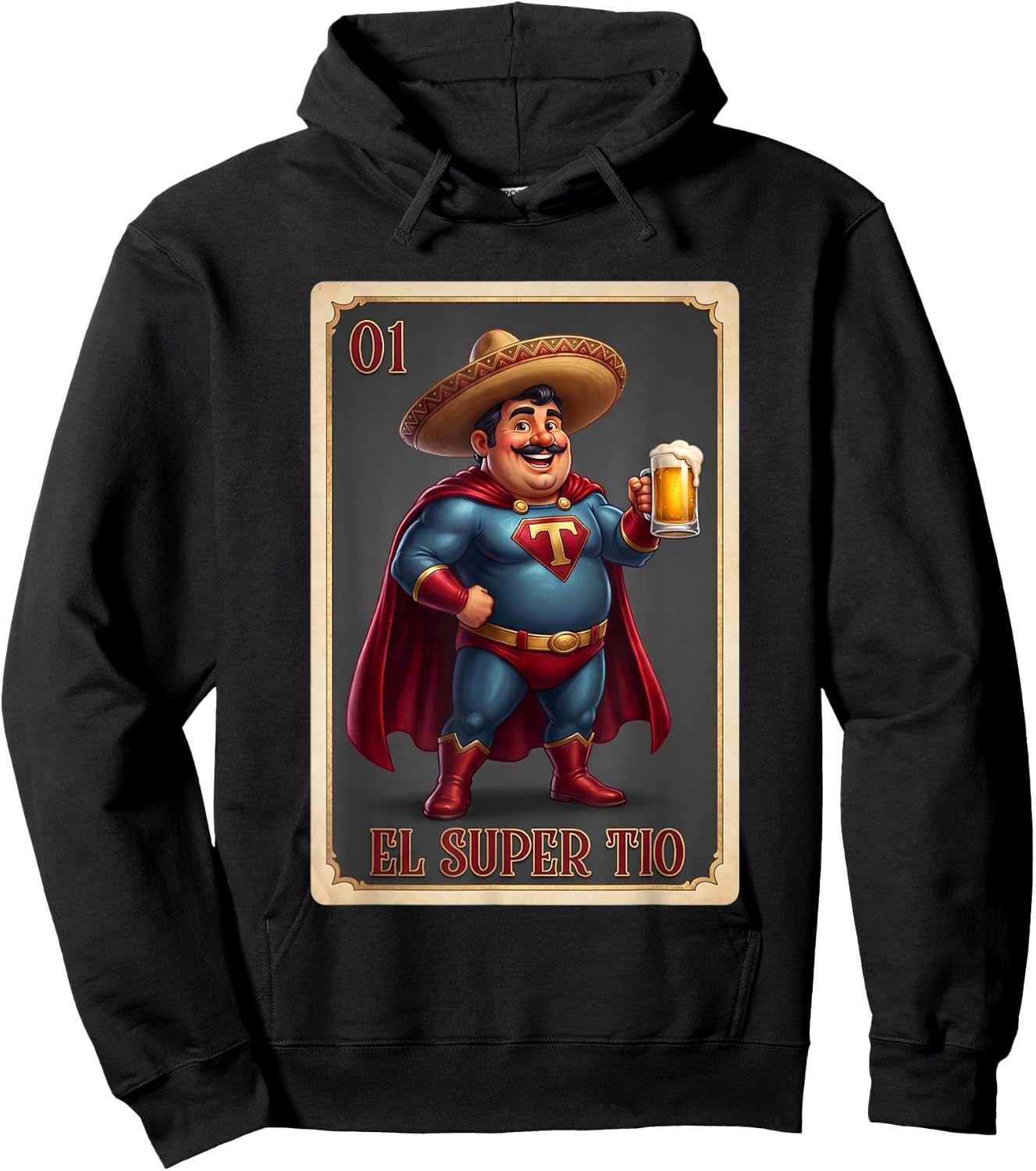 Mexican Uncle Drinking Lover TIO El TIO Mexican Bingo Hoodie - Hoodie | Black
